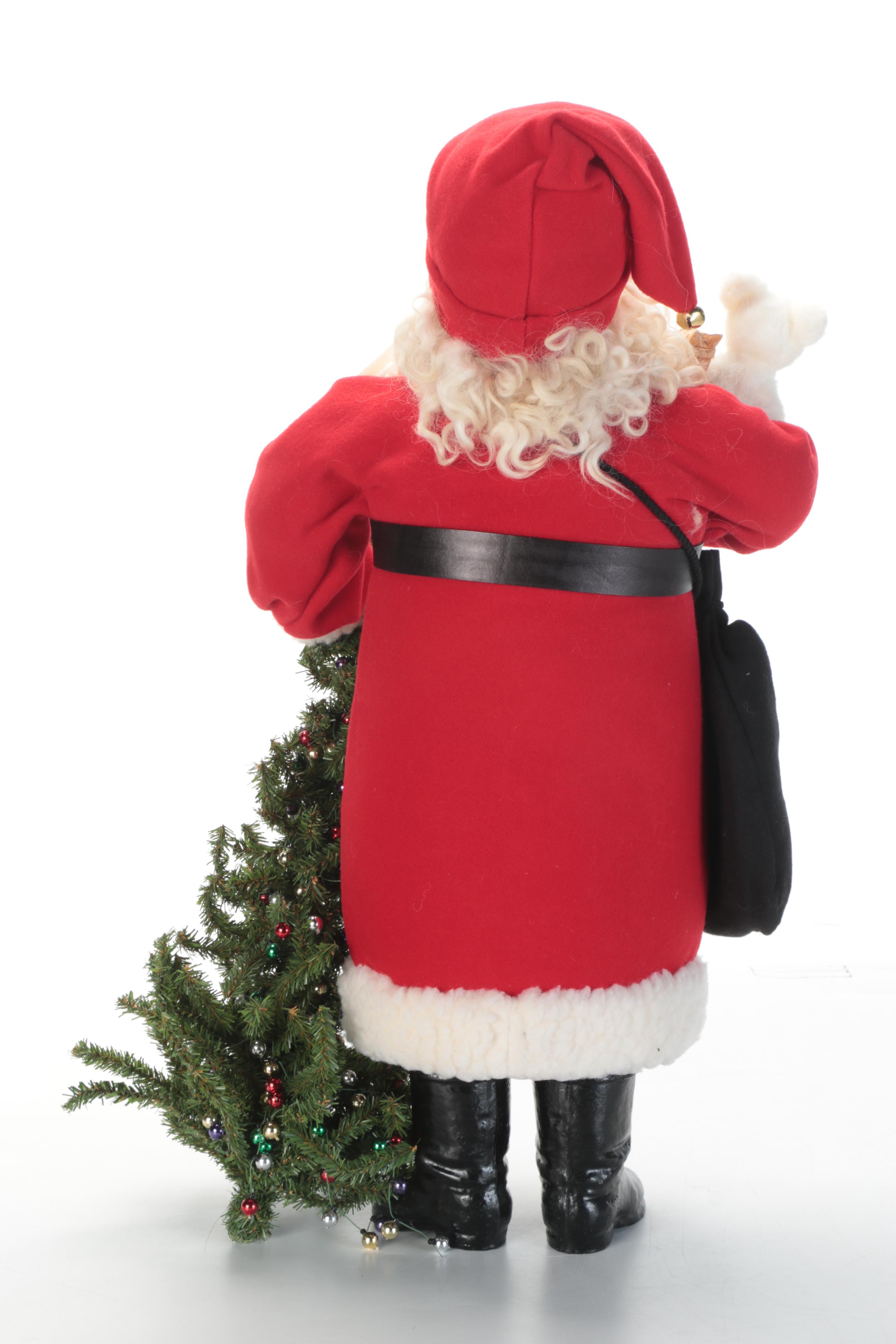 Santa Claus Floor Figure with Christmas Tree and Accessories