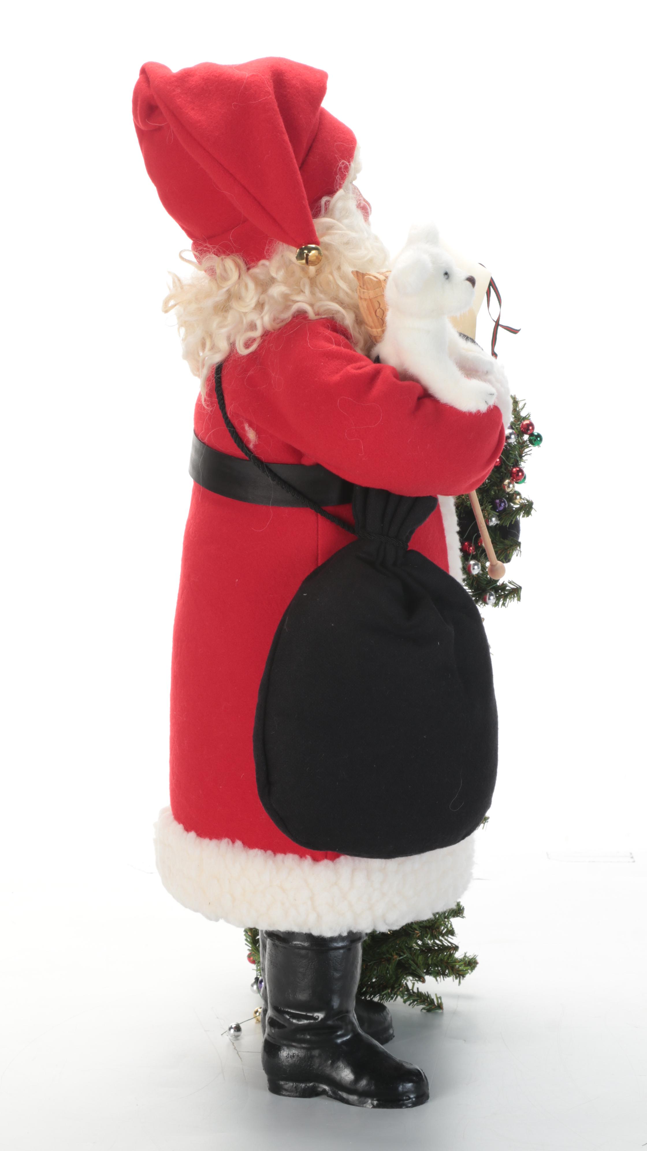 Santa Claus Floor Figure with Christmas Tree and Accessories