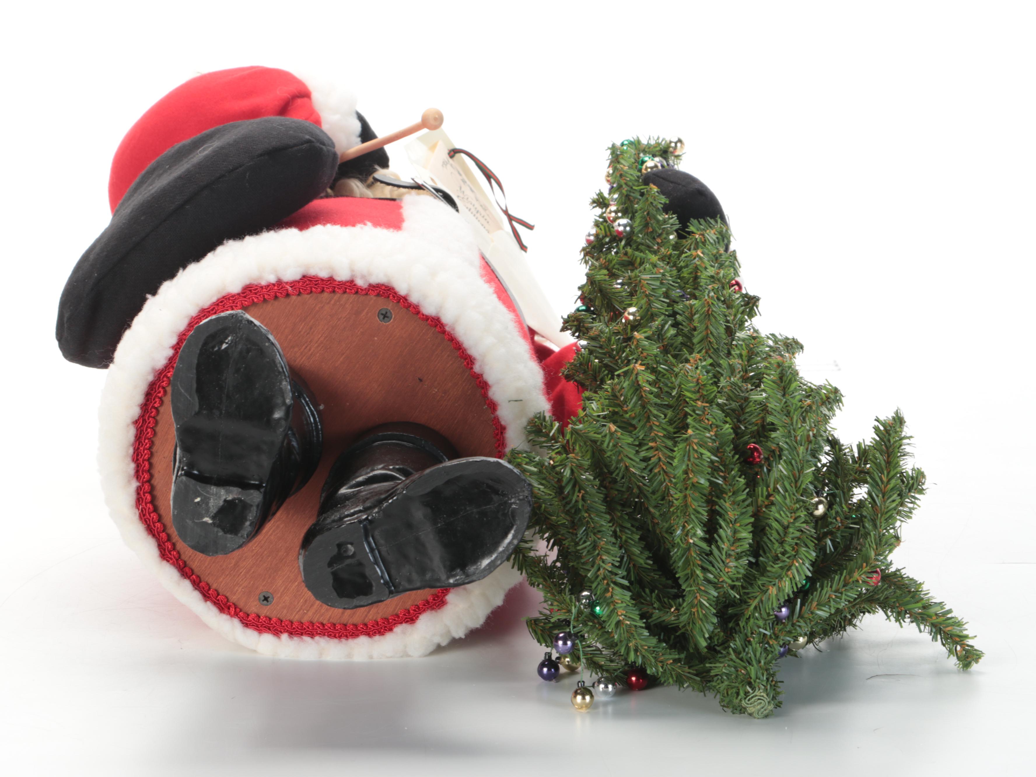 Santa Claus Floor Figure with Christmas Tree and Accessories