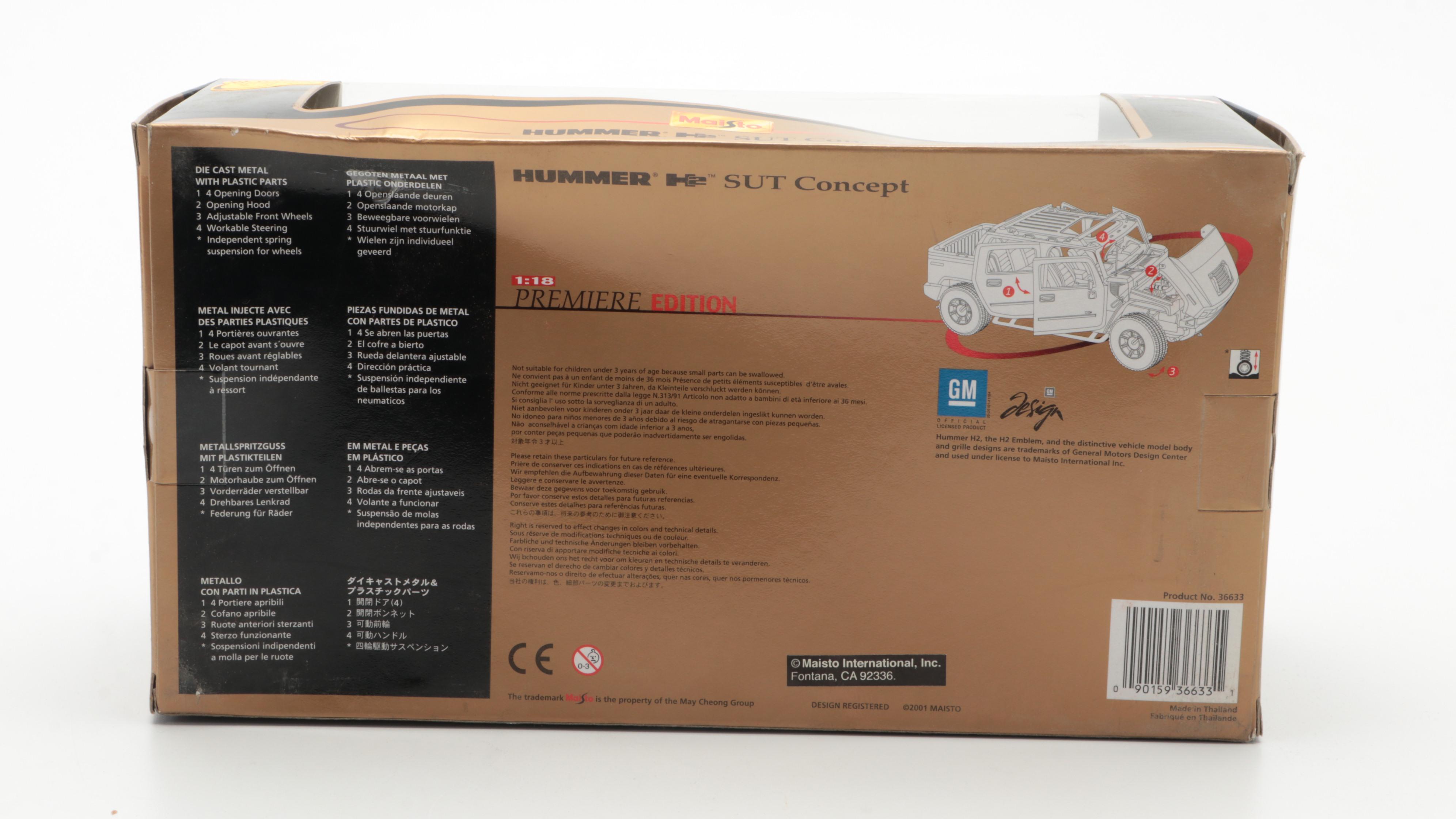 Maisto, Welly and Bburago Model Cars Including Hummer H2 SUT Concept