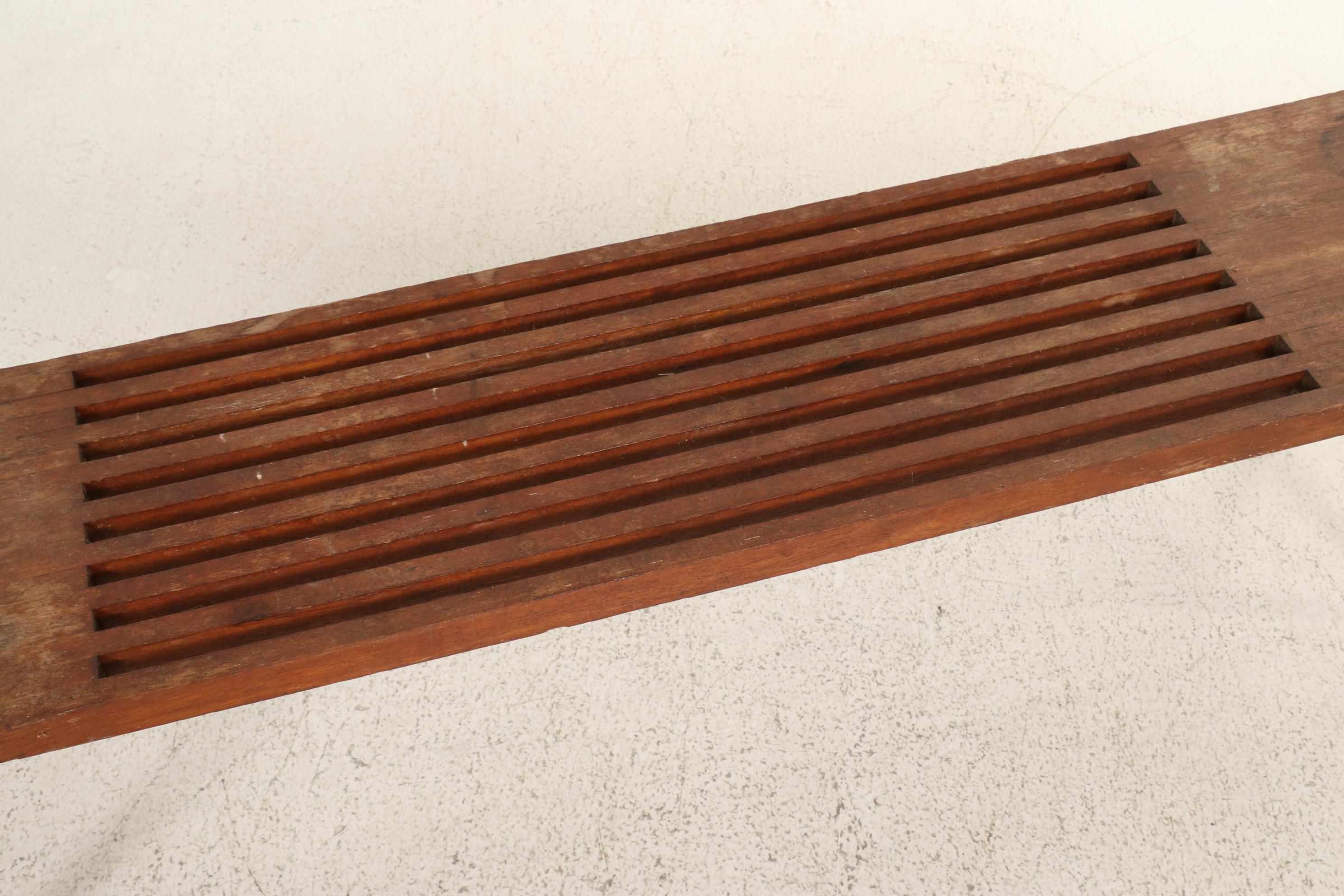 George Nelson Style Mid Century Modern Slat Bench