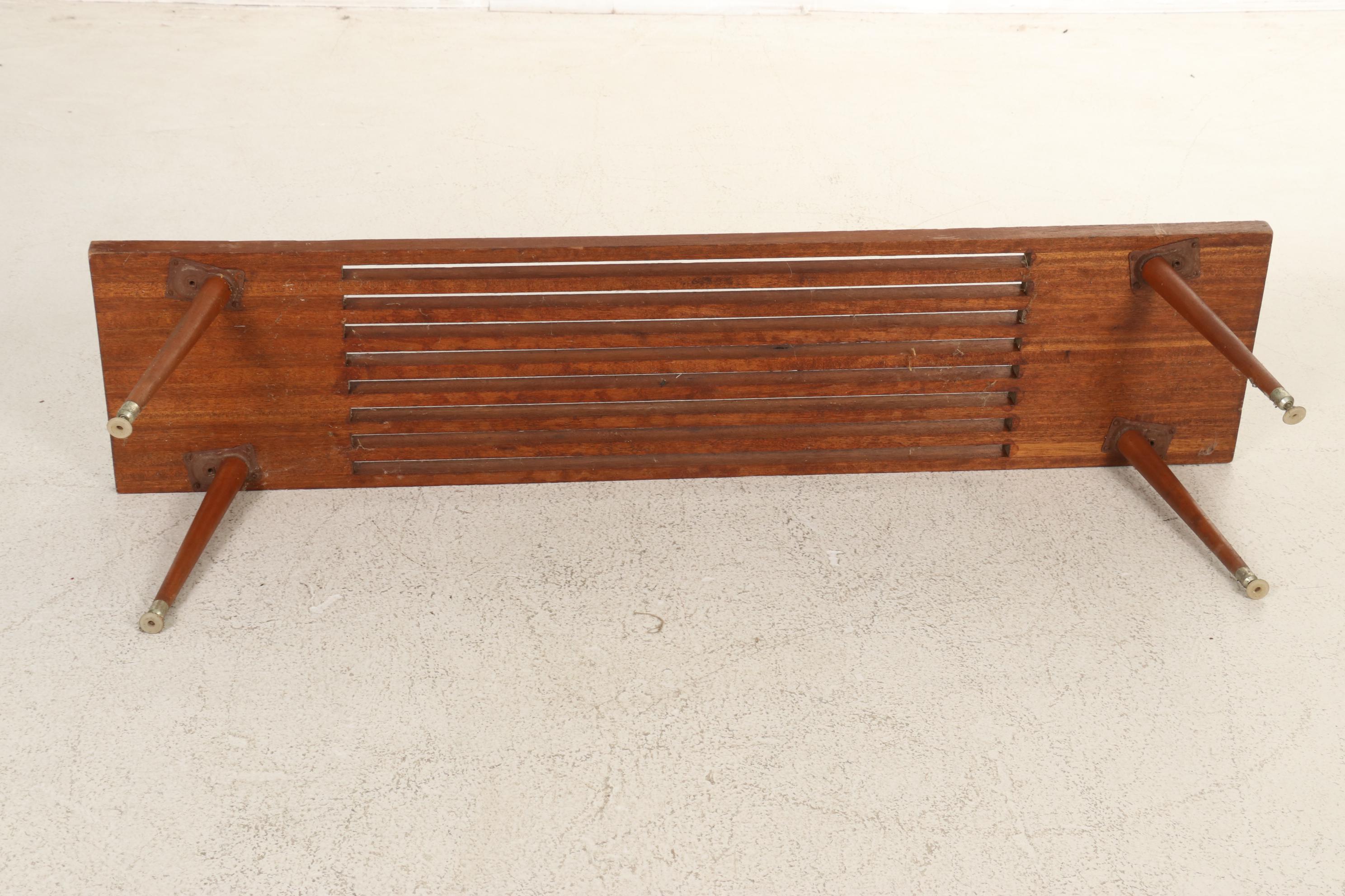 George Nelson Style Mid Century Modern Slat Bench