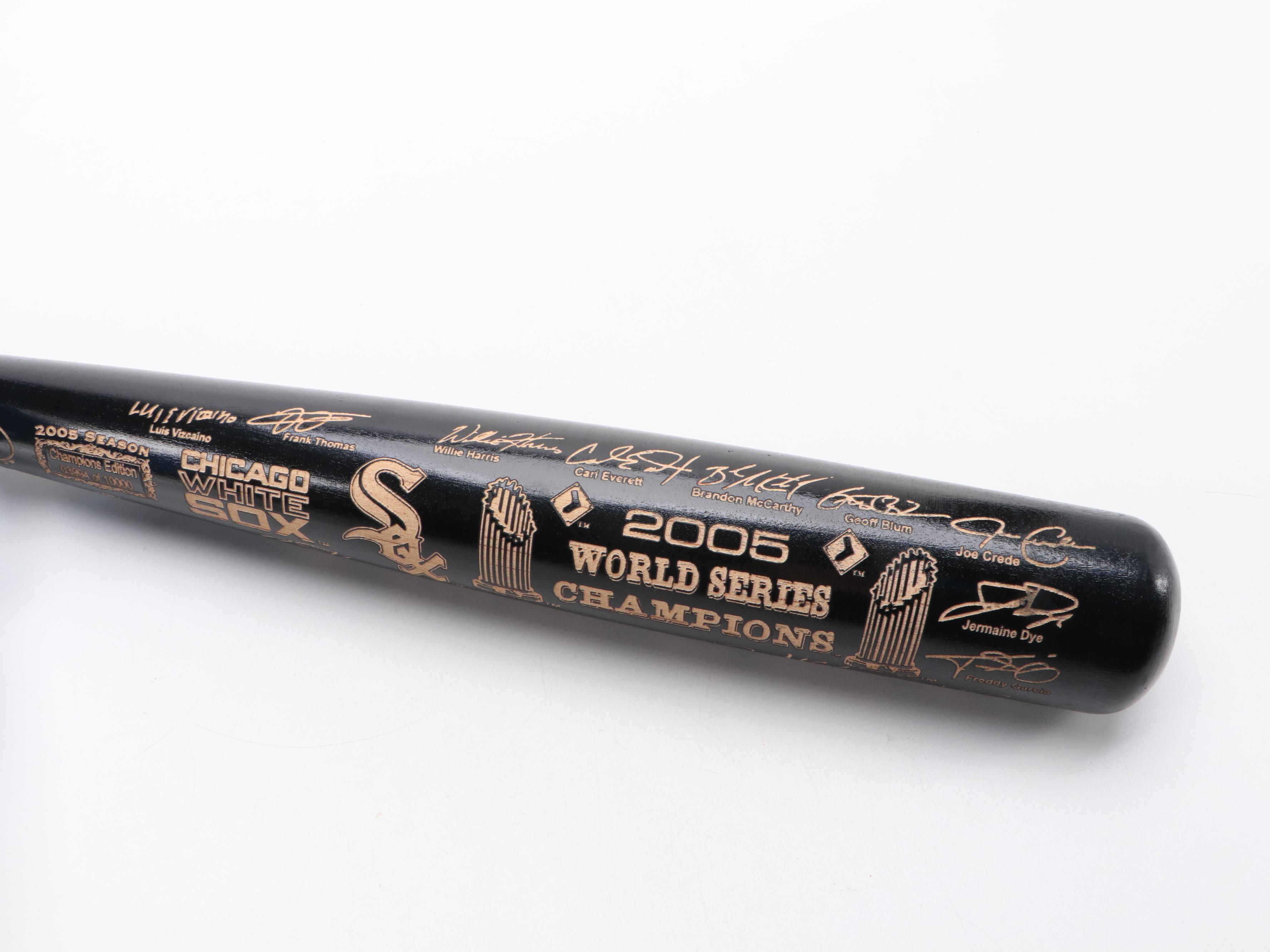 2005 Chicago White Sox World Series Bat with Frank Thomas Figure and More