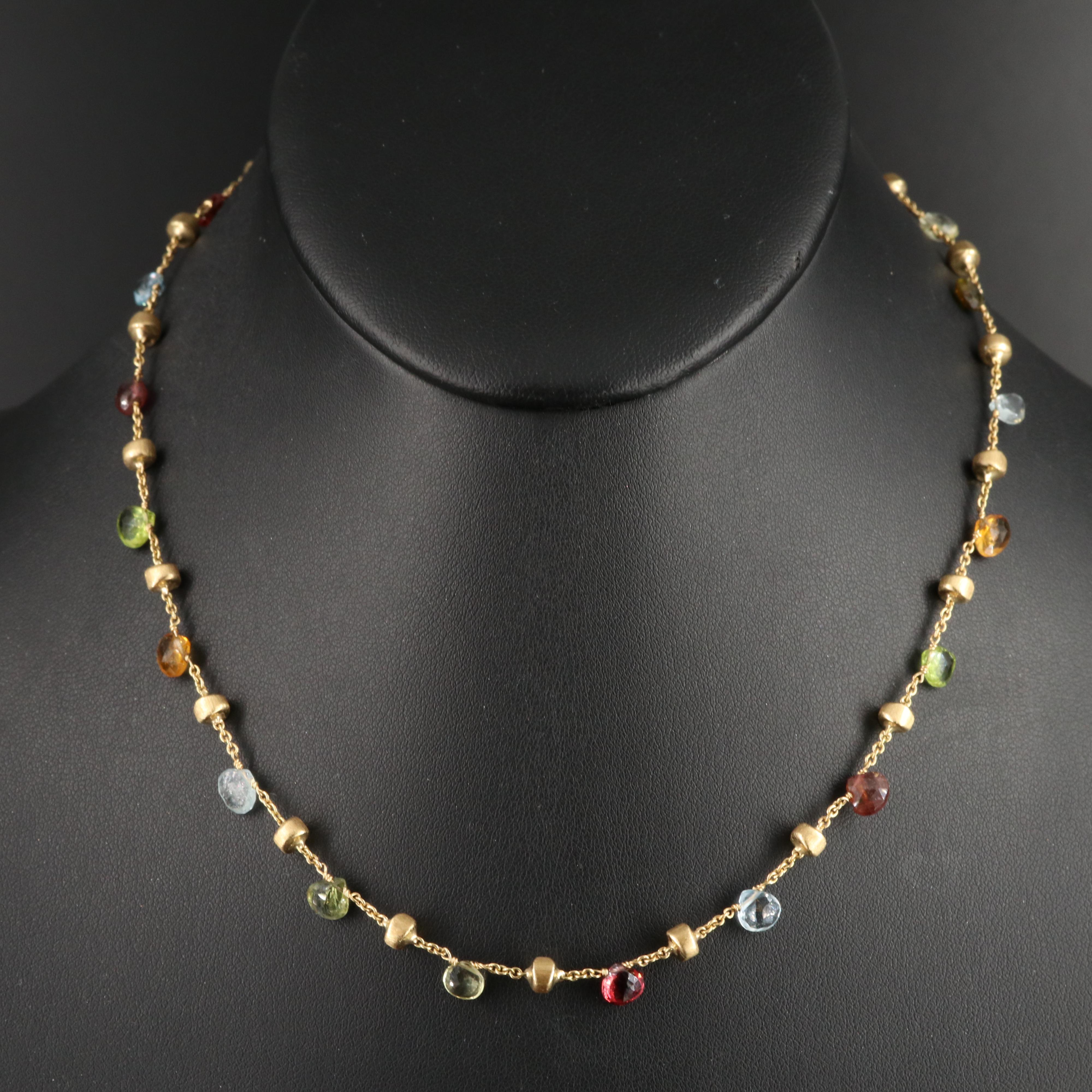 Marco Bicego "Paradise" 18K Gemstone Station Necklace