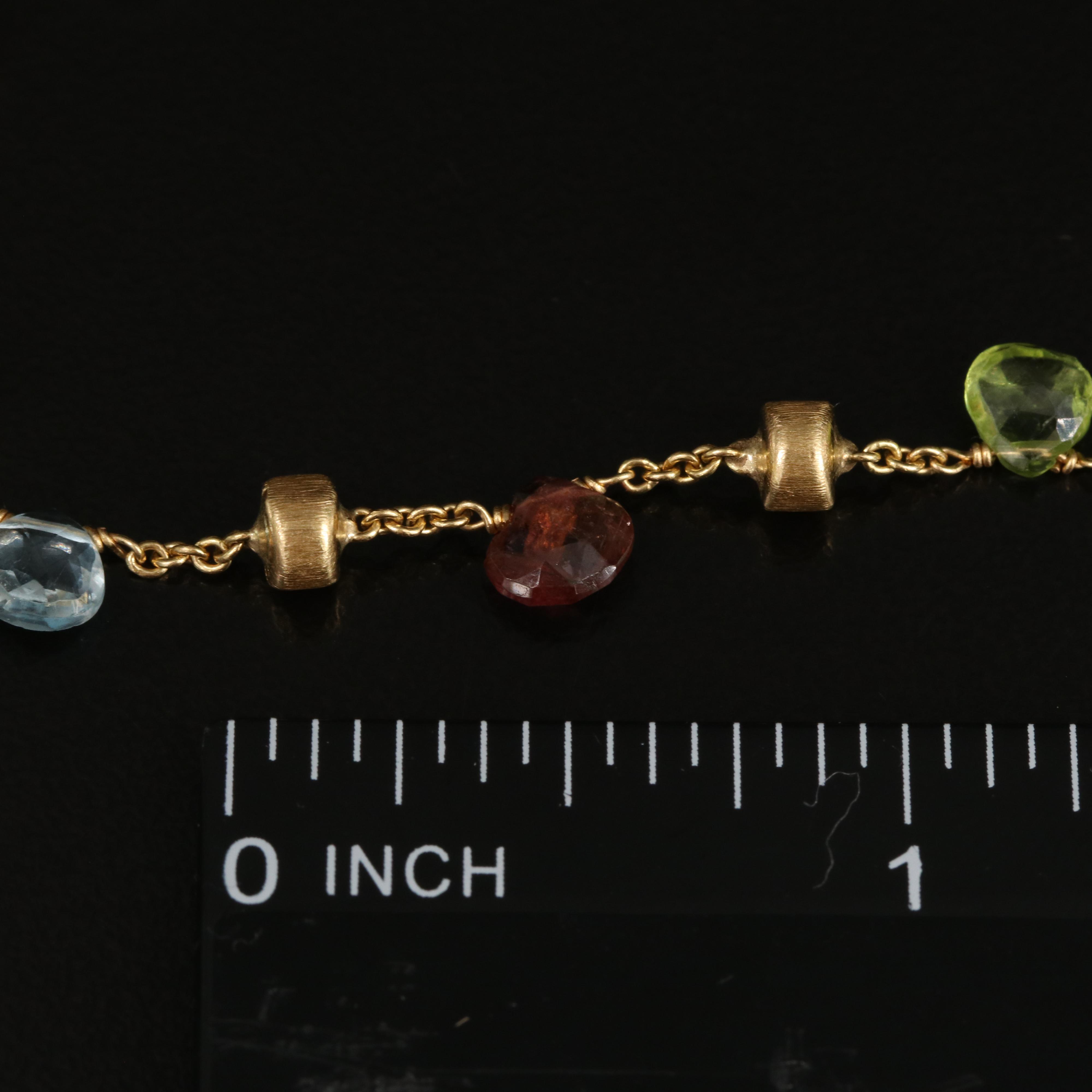 Marco Bicego "Paradise" 18K Gemstone Station Necklace