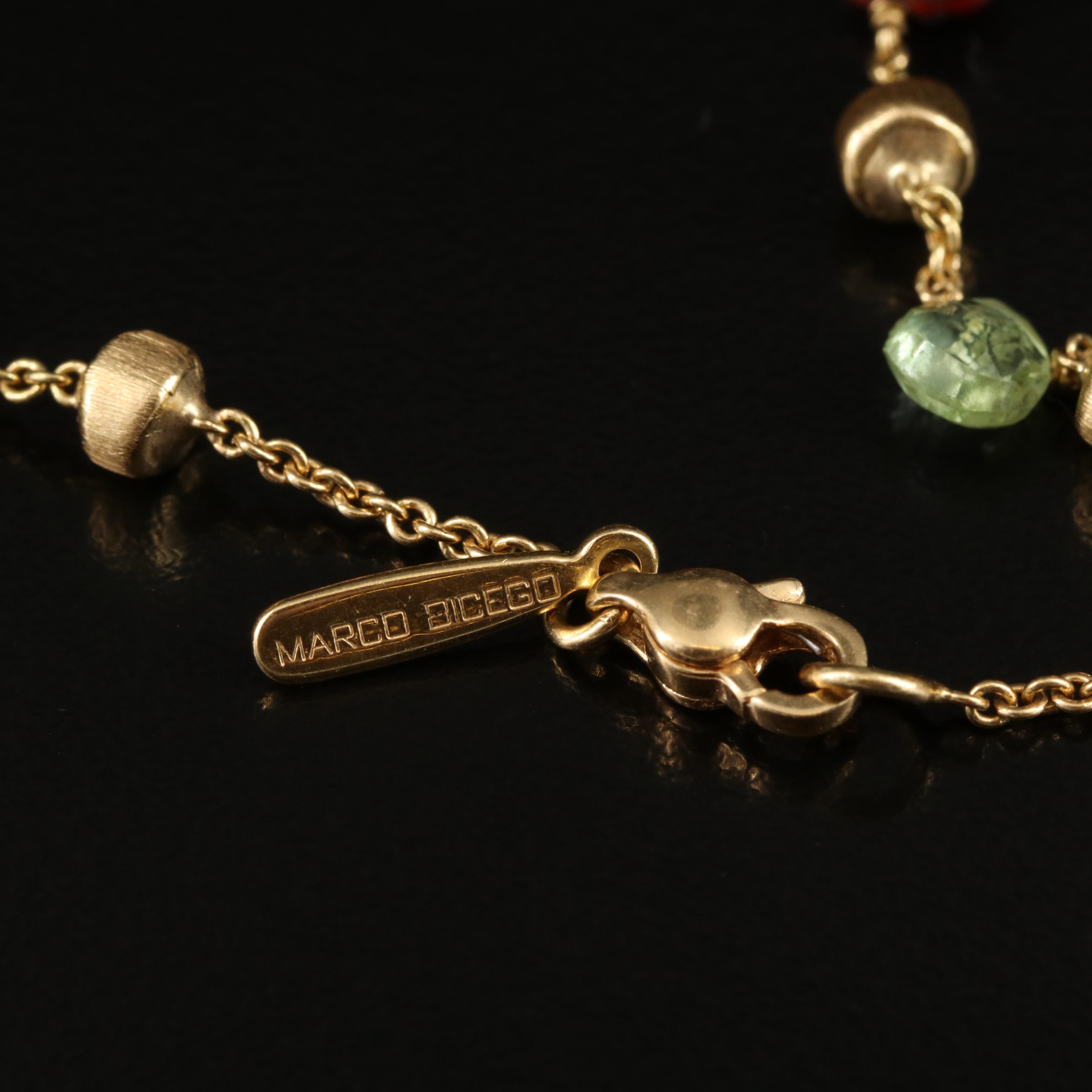 Marco Bicego "Paradise" 18K Gemstone Station Necklace