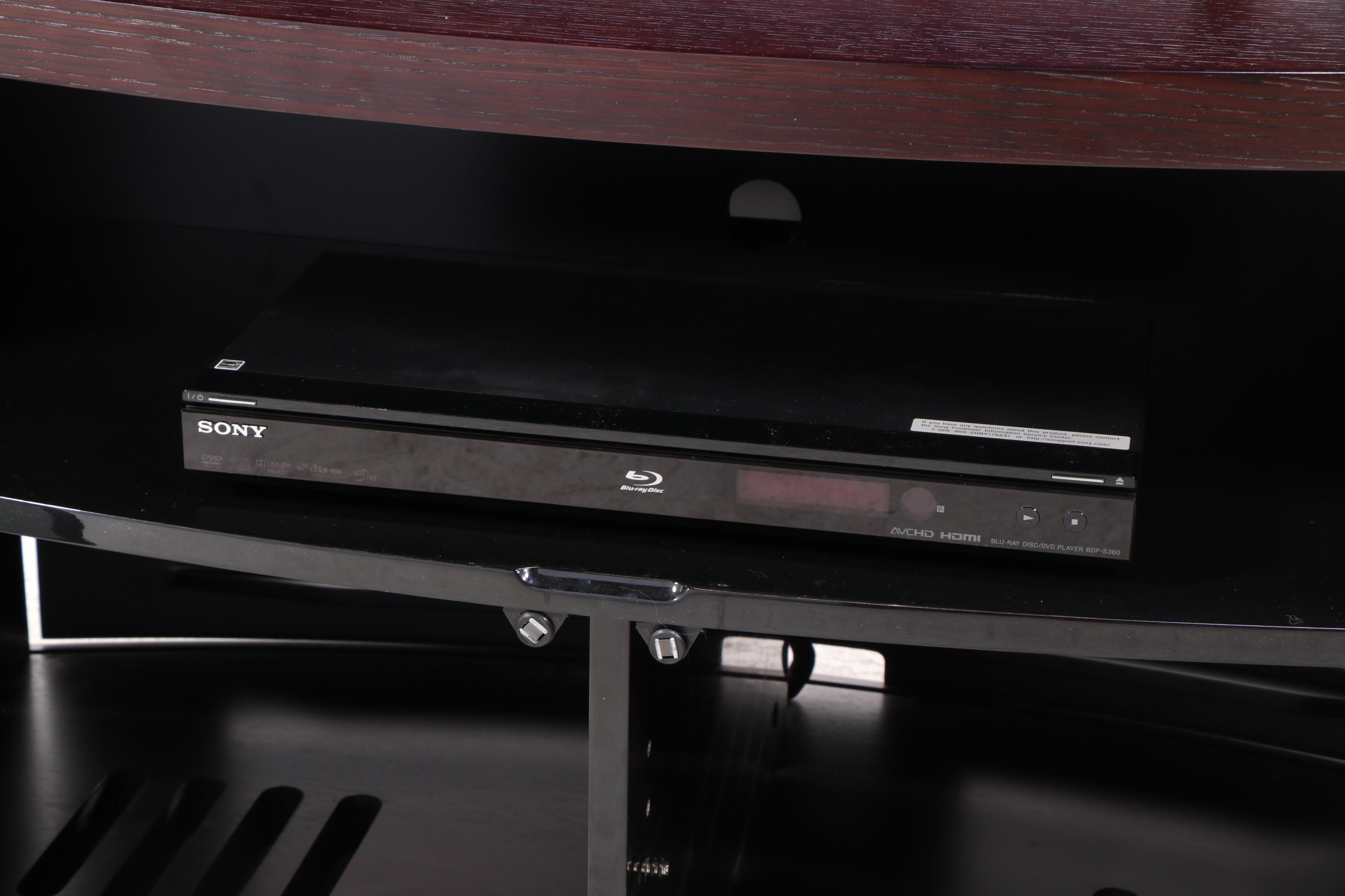 Sony XBR 65" 4K UHD LCD Television with Entertainment Stand and Blu-Ray Player