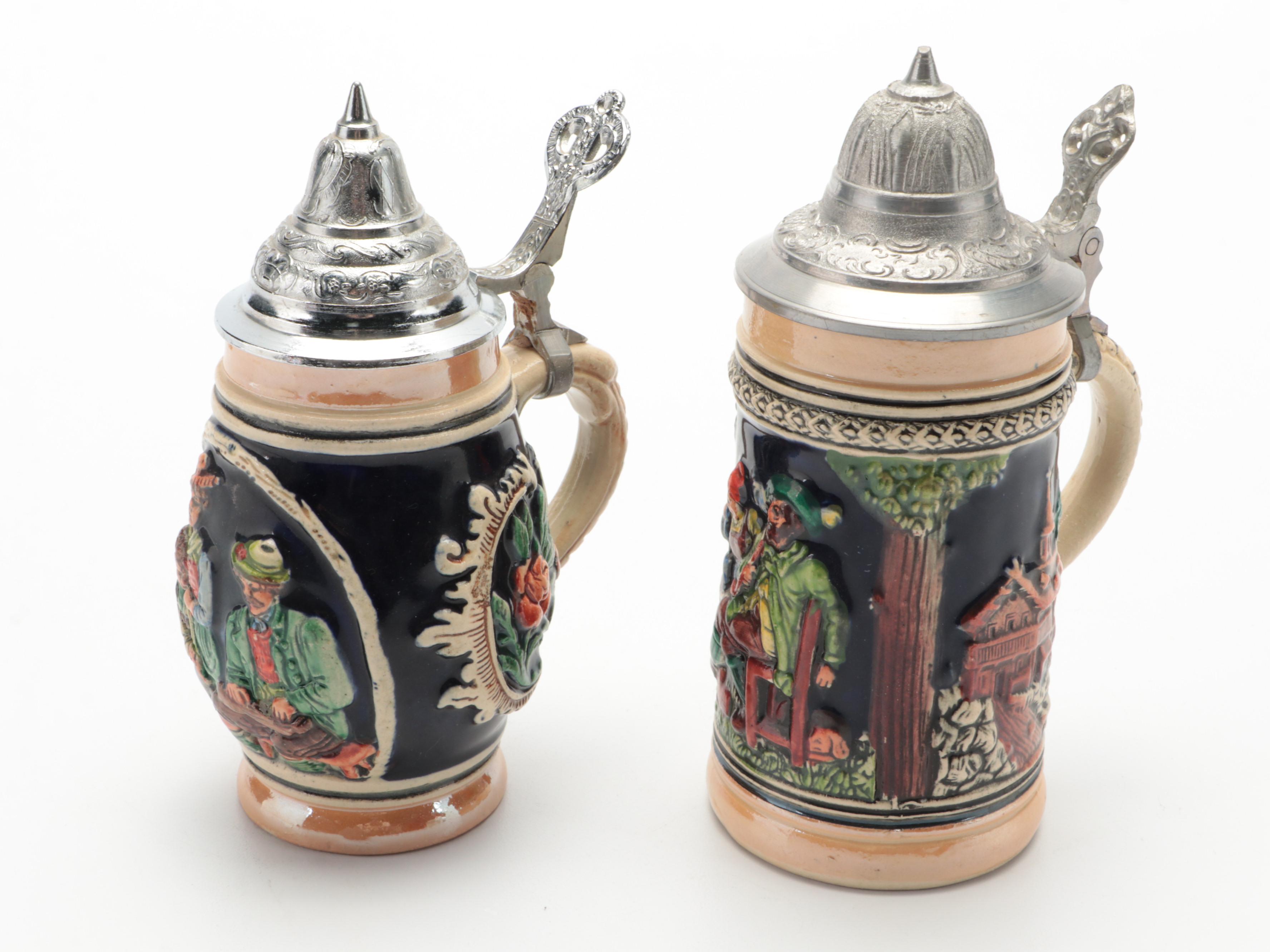 German Stein Collection with Stein Form Music Box