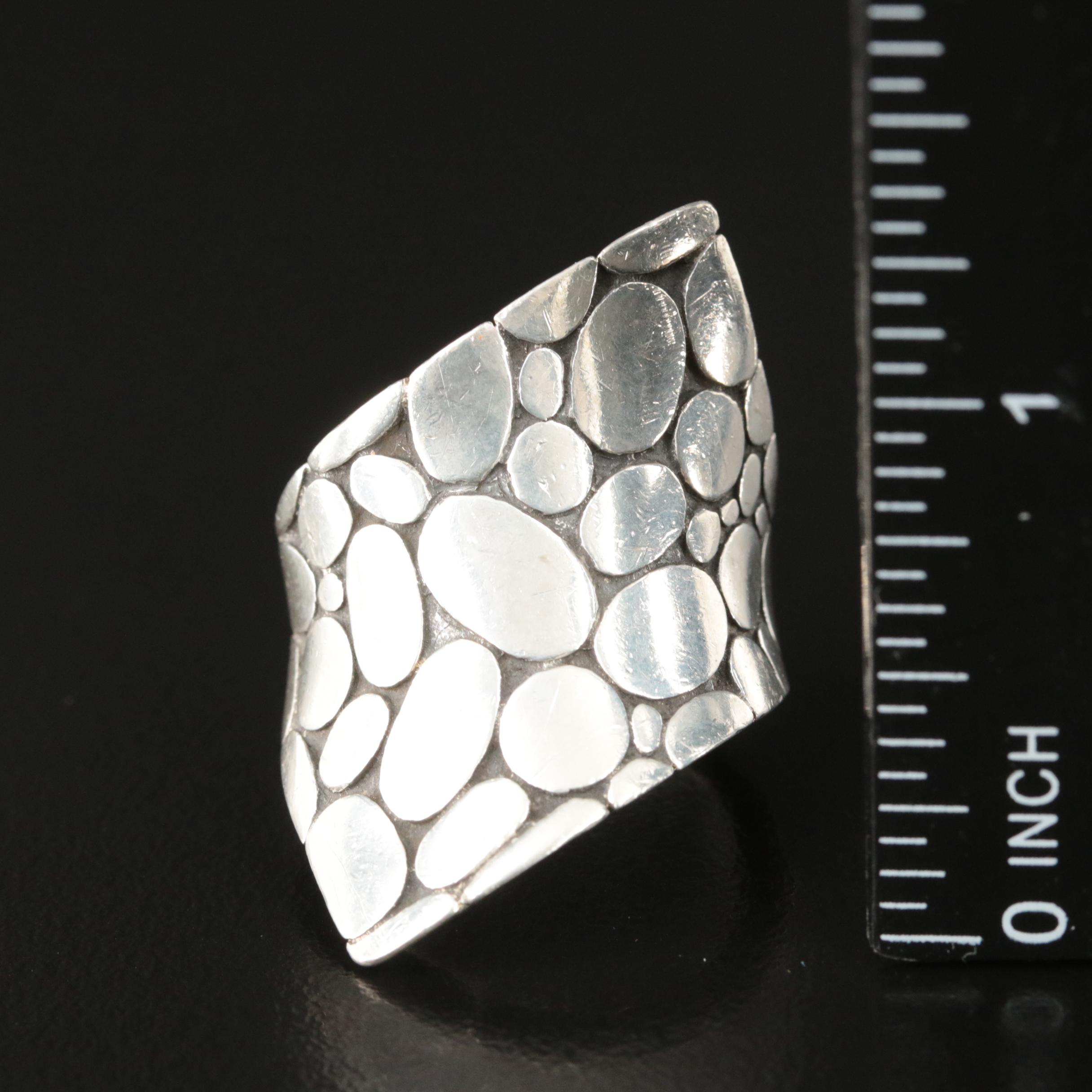 John Hardy Kali Pebble Sterling Contour Ring
