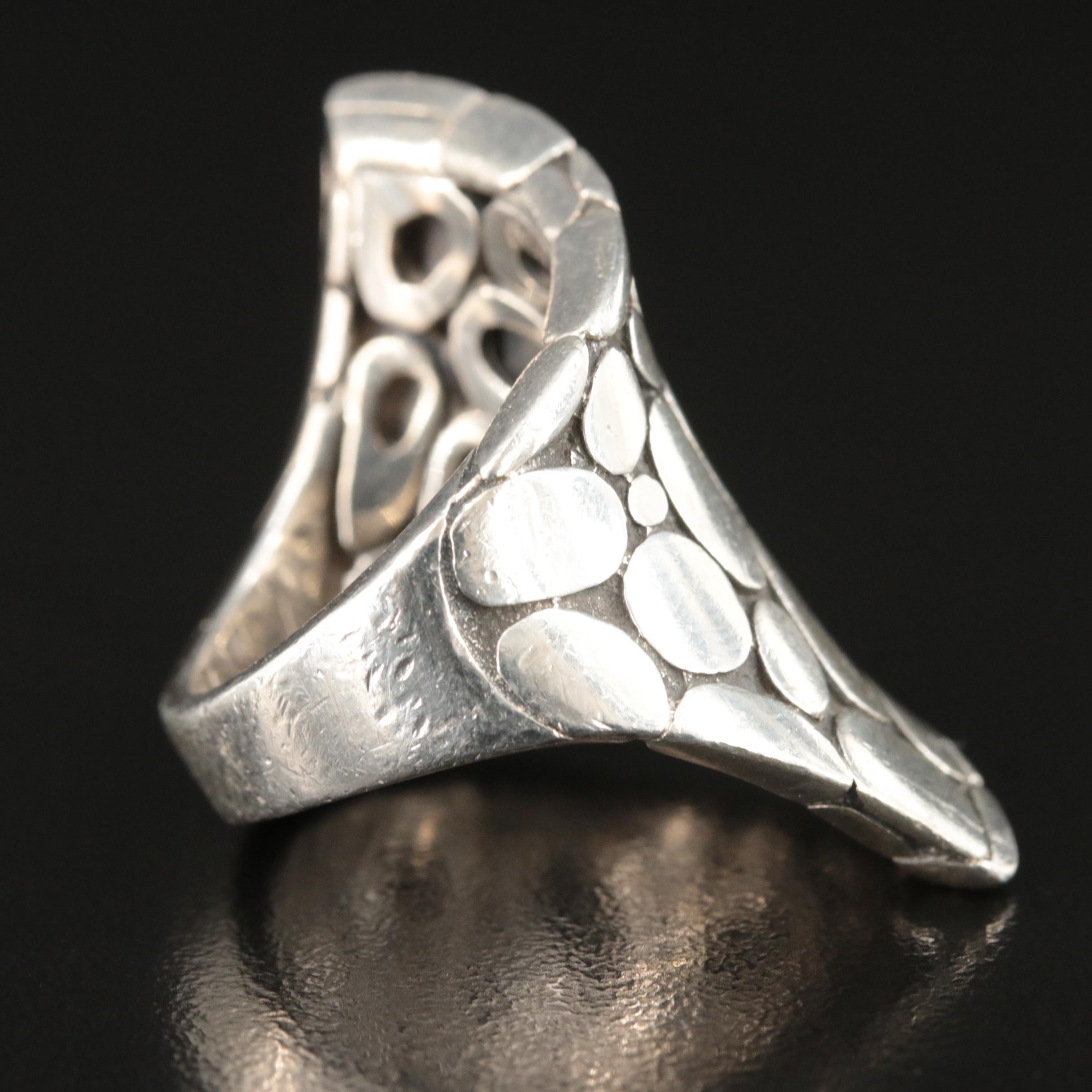 John Hardy Kali Pebble Sterling Contour Ring