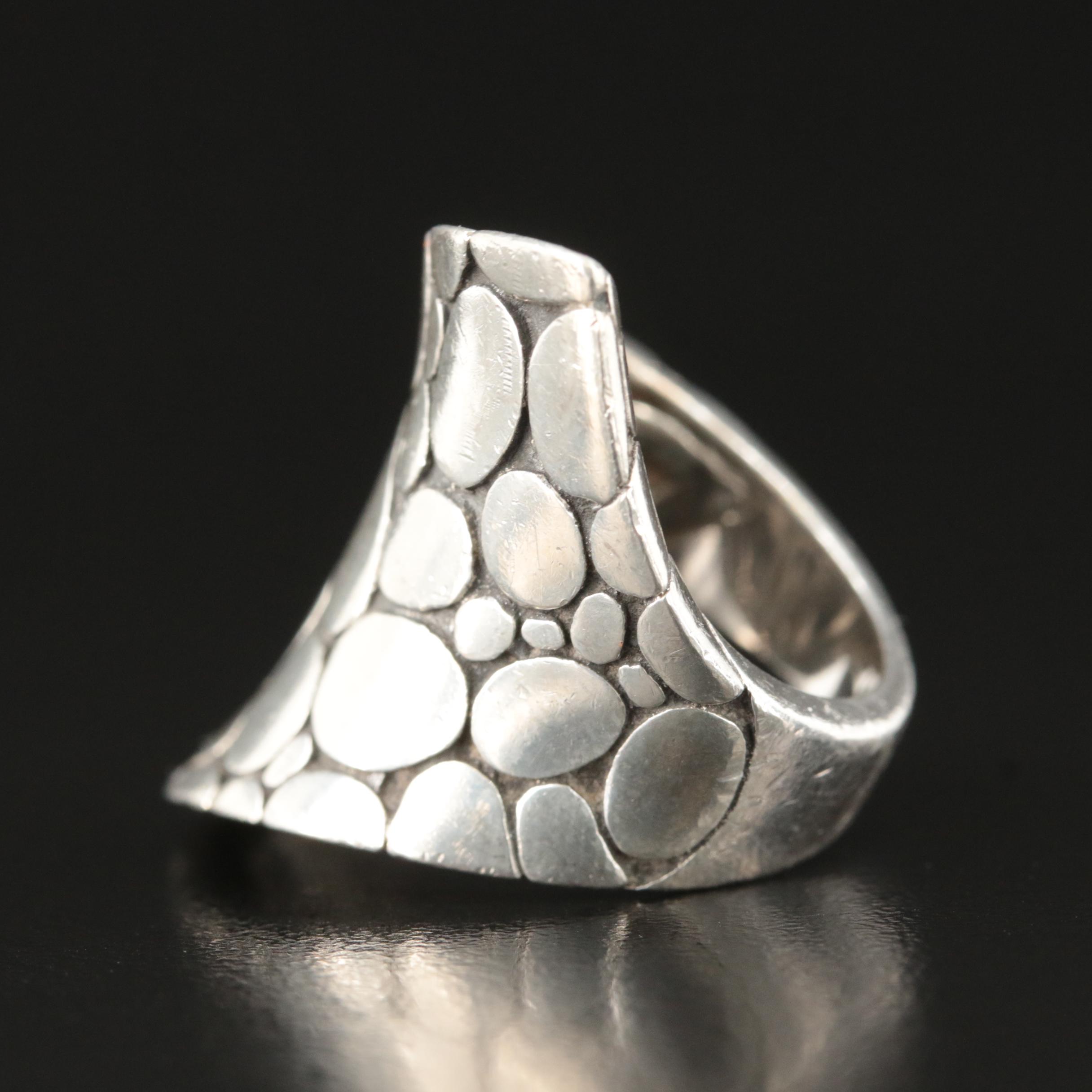 John Hardy Kali Pebble Sterling Contour Ring