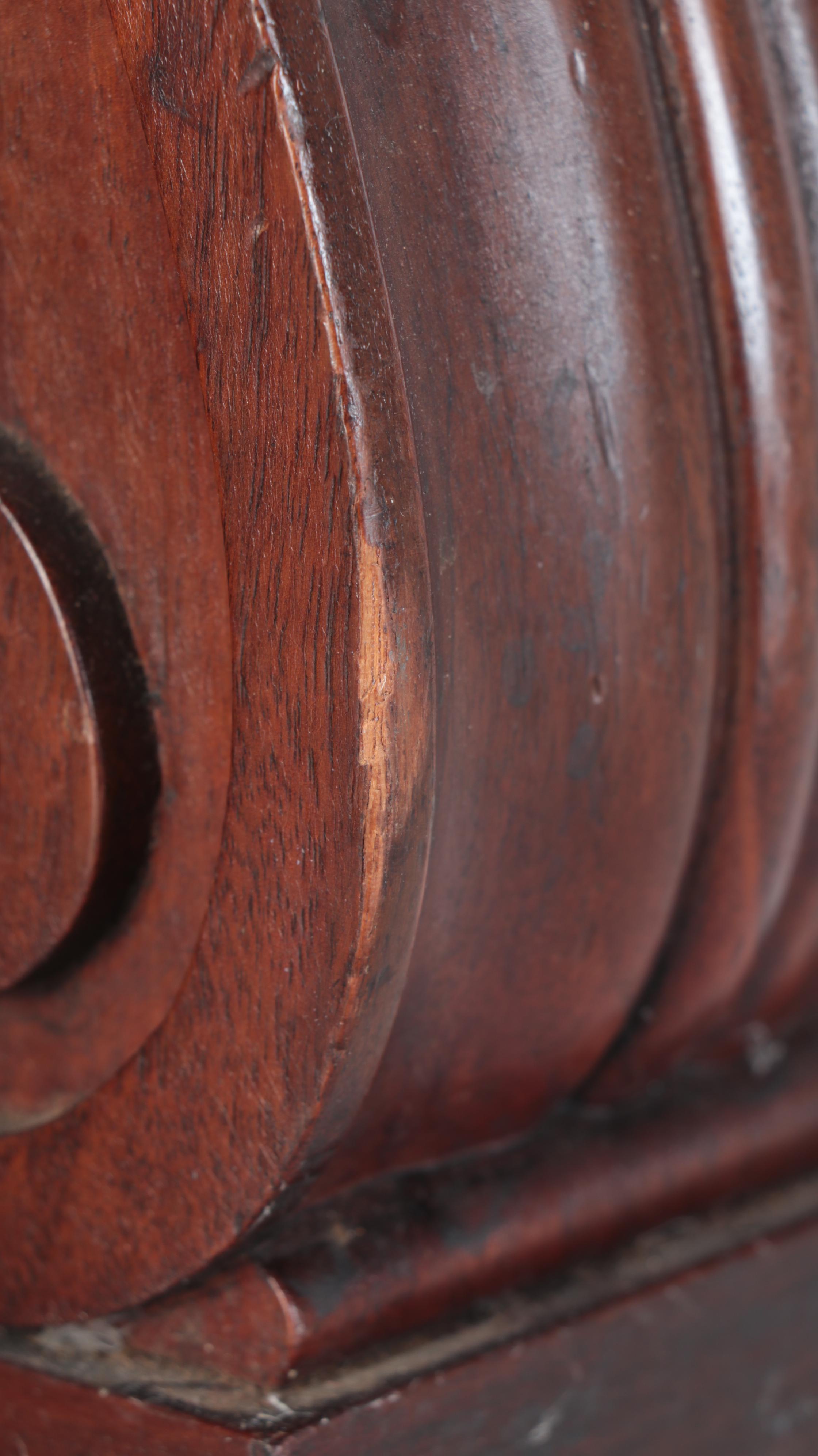 Heavy Carved Wooden Baluster Floor Lamp