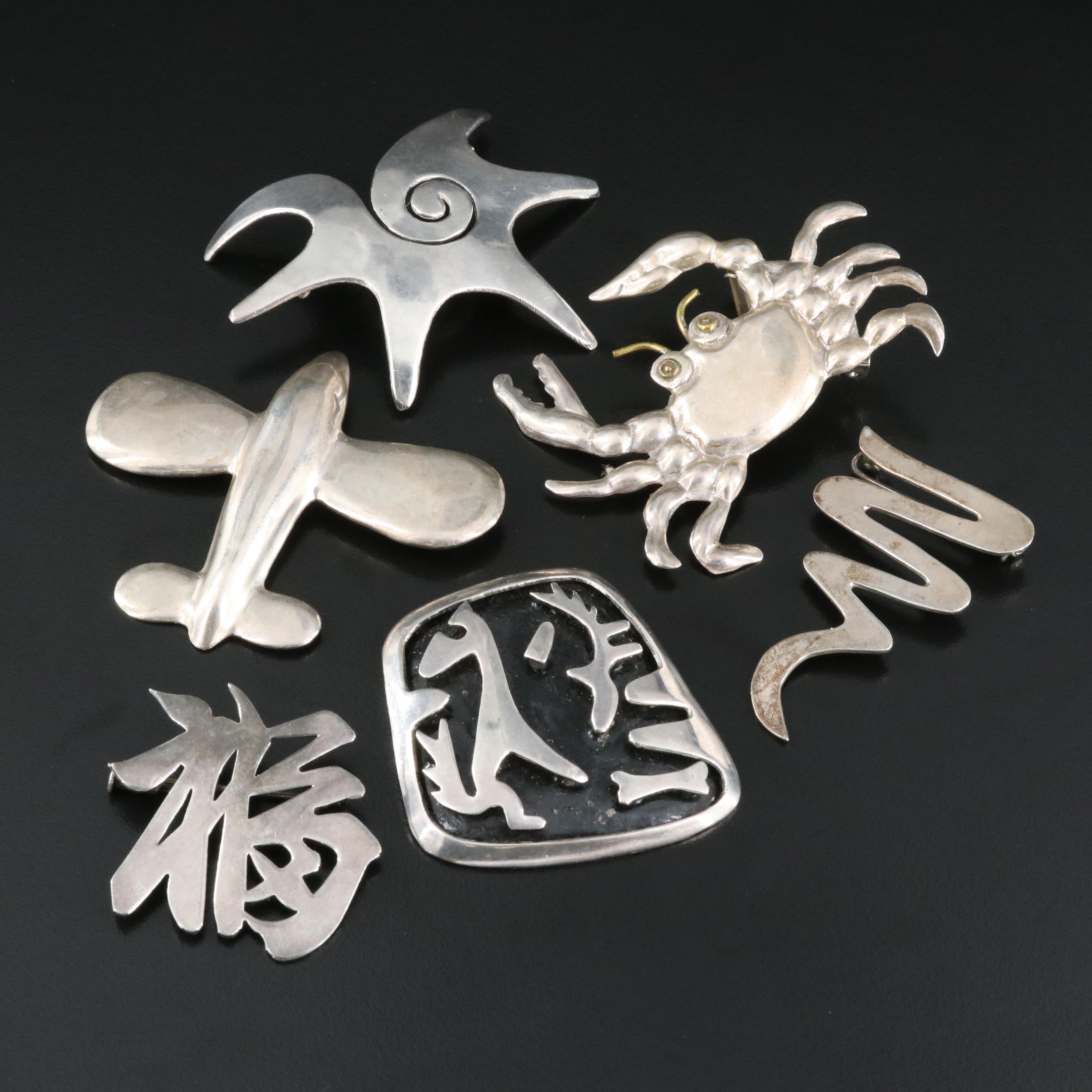 Mexican Sterling Brooches
