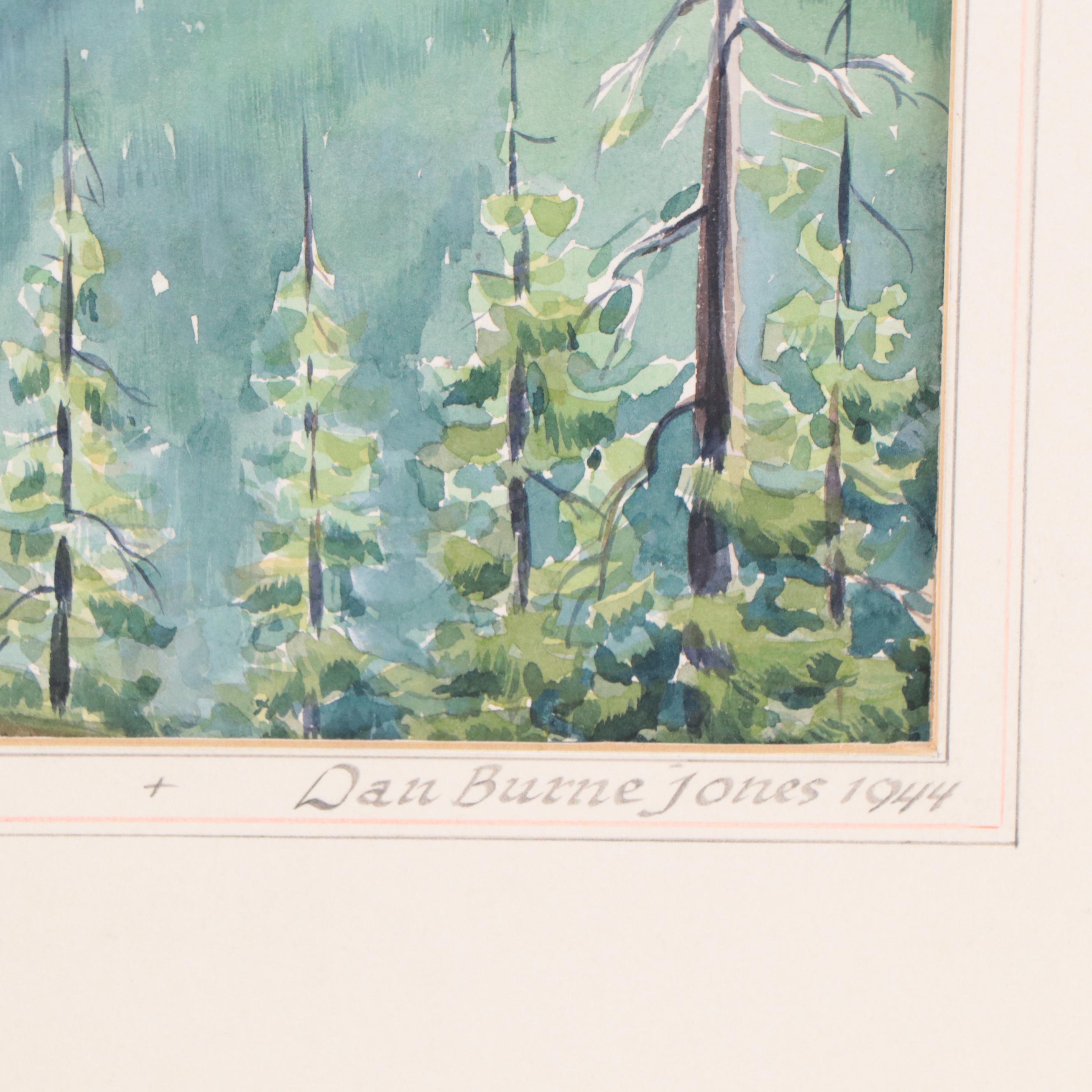 Dan Burne Jones Landscape Watercolor Painting "Hermit's Peak, New Mexico," 1944