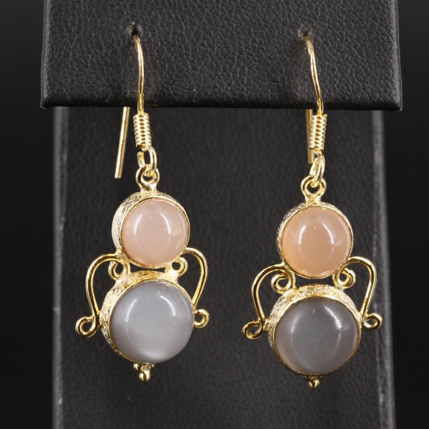 Sterling Moonstone Drop Earrings