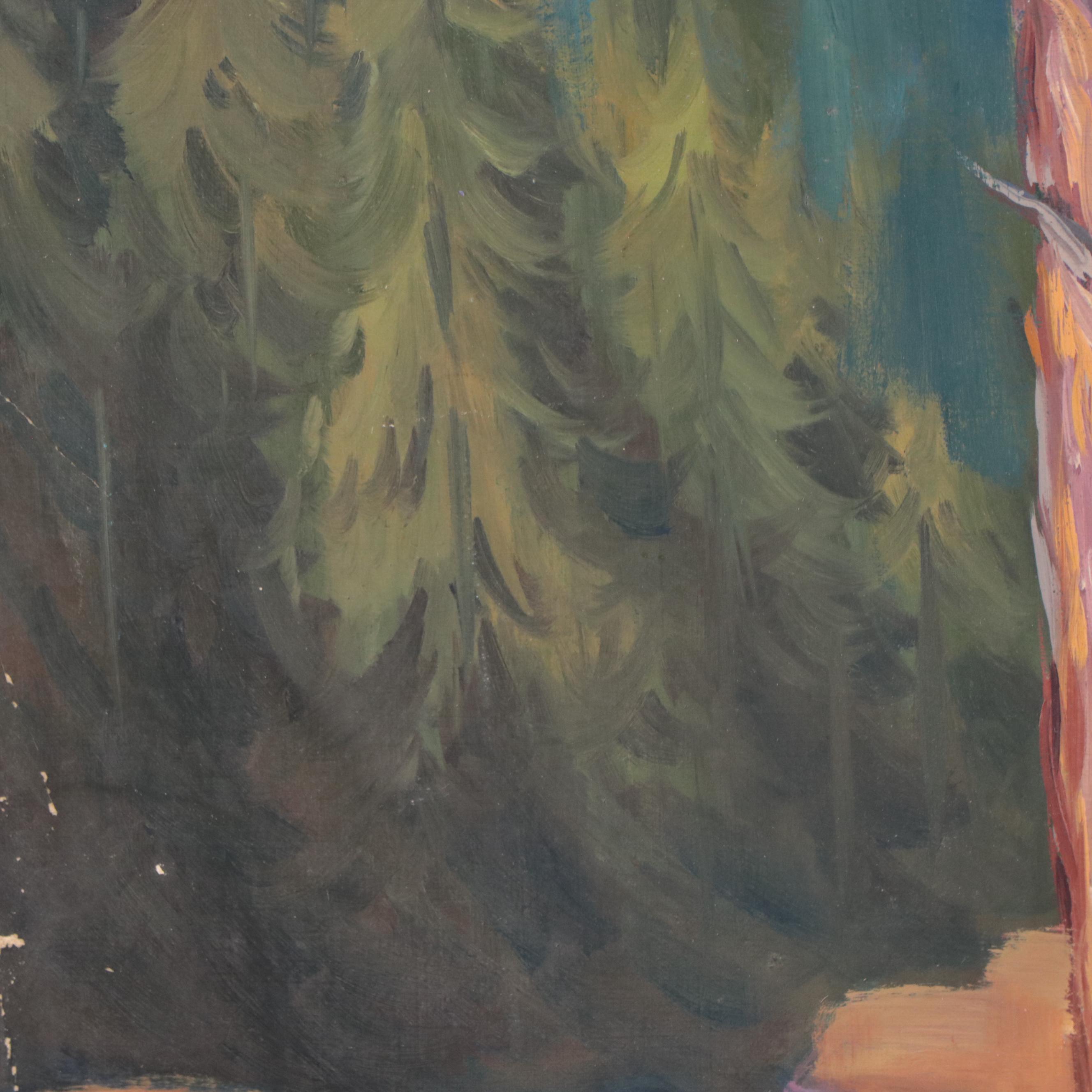 Dan Burne Jones Oil Painting of Alpine Landscape