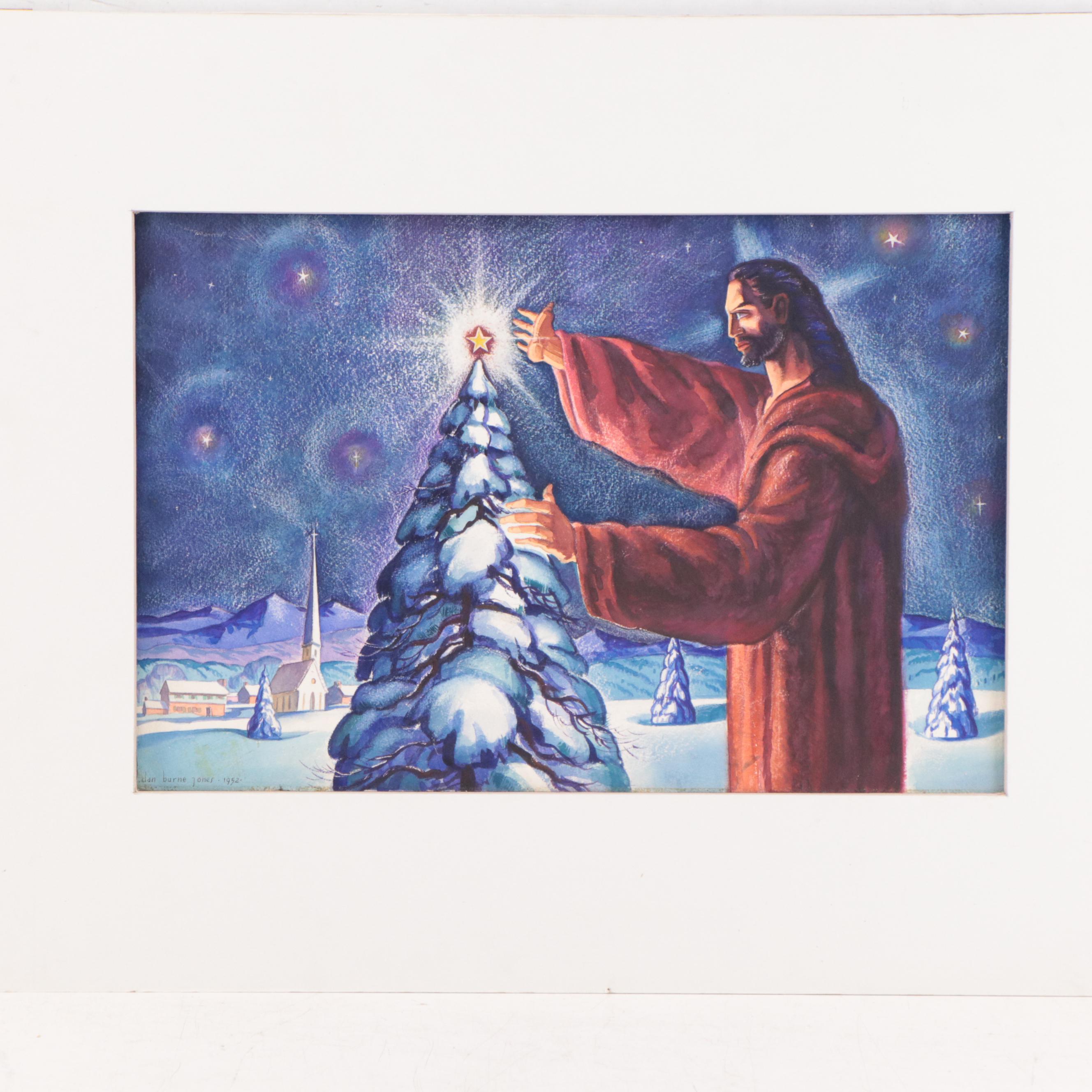 Dan Burne Jones Watercolor Paintings Including "Star of the Christmas Tree"