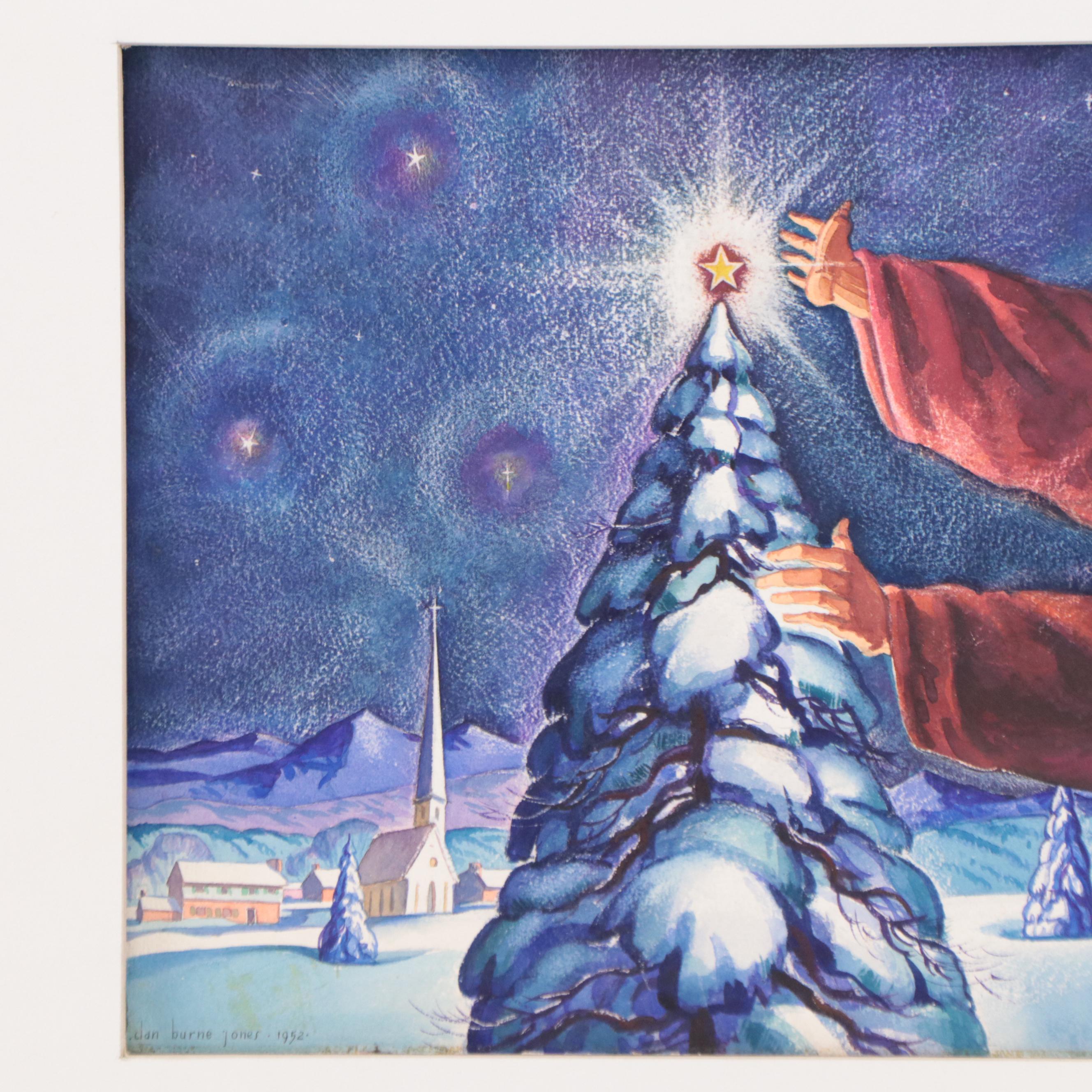 Dan Burne Jones Watercolor Paintings Including "Star of the Christmas Tree"
