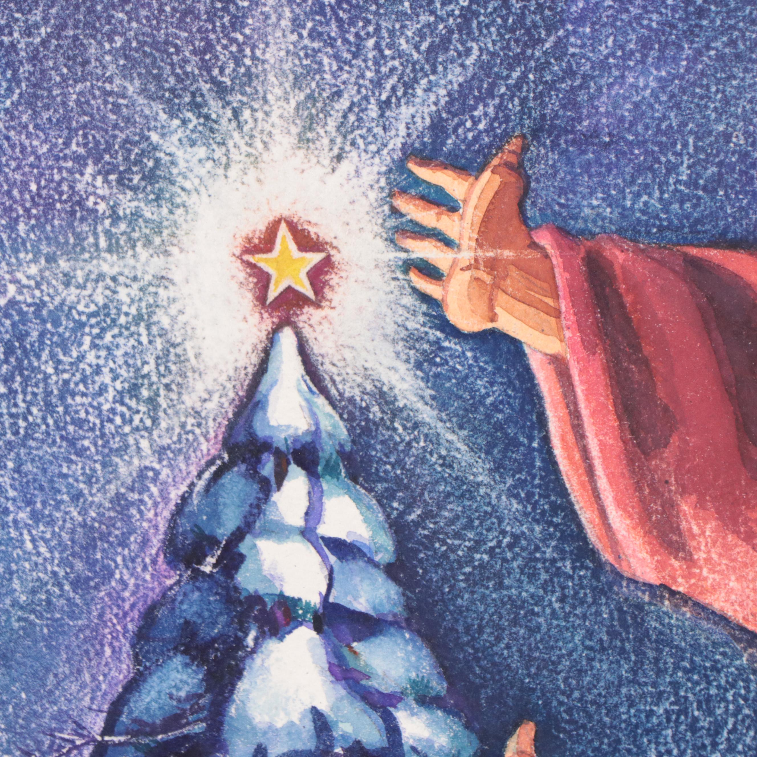 Dan Burne Jones Watercolor Paintings Including "Star of the Christmas Tree"