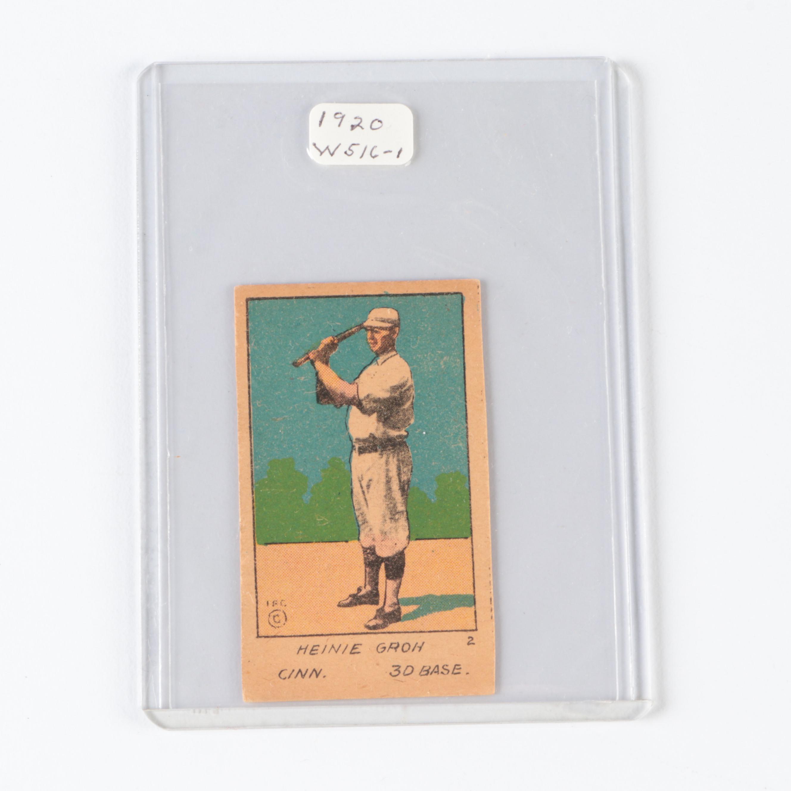 1920–1921 W516 Baseball Tobacco Cards with Rousch, Ring and Groh
