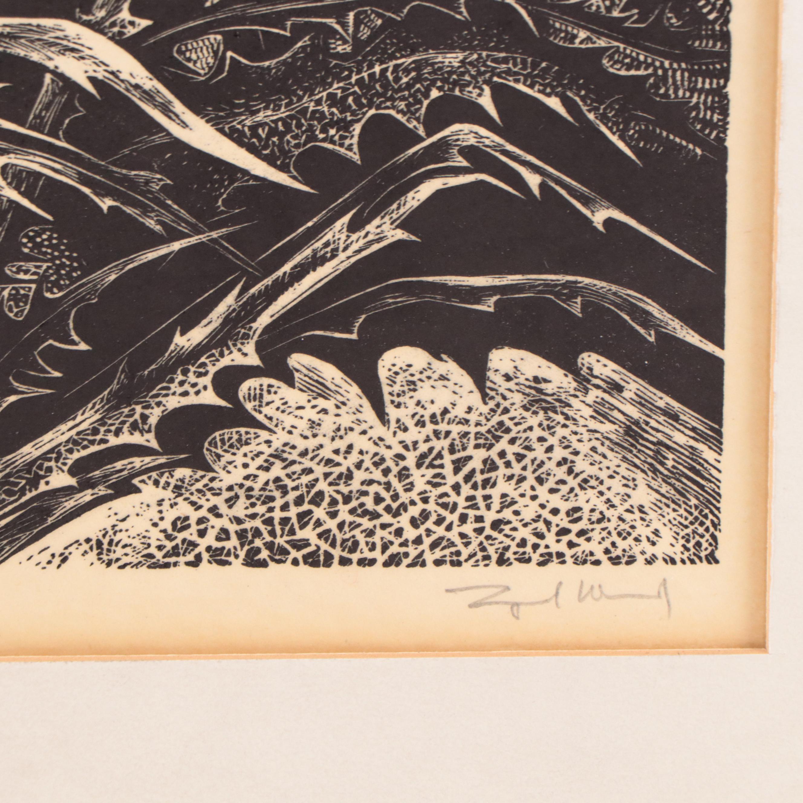 Lynd Ward Wood Engraving "Flower Girl" 1966