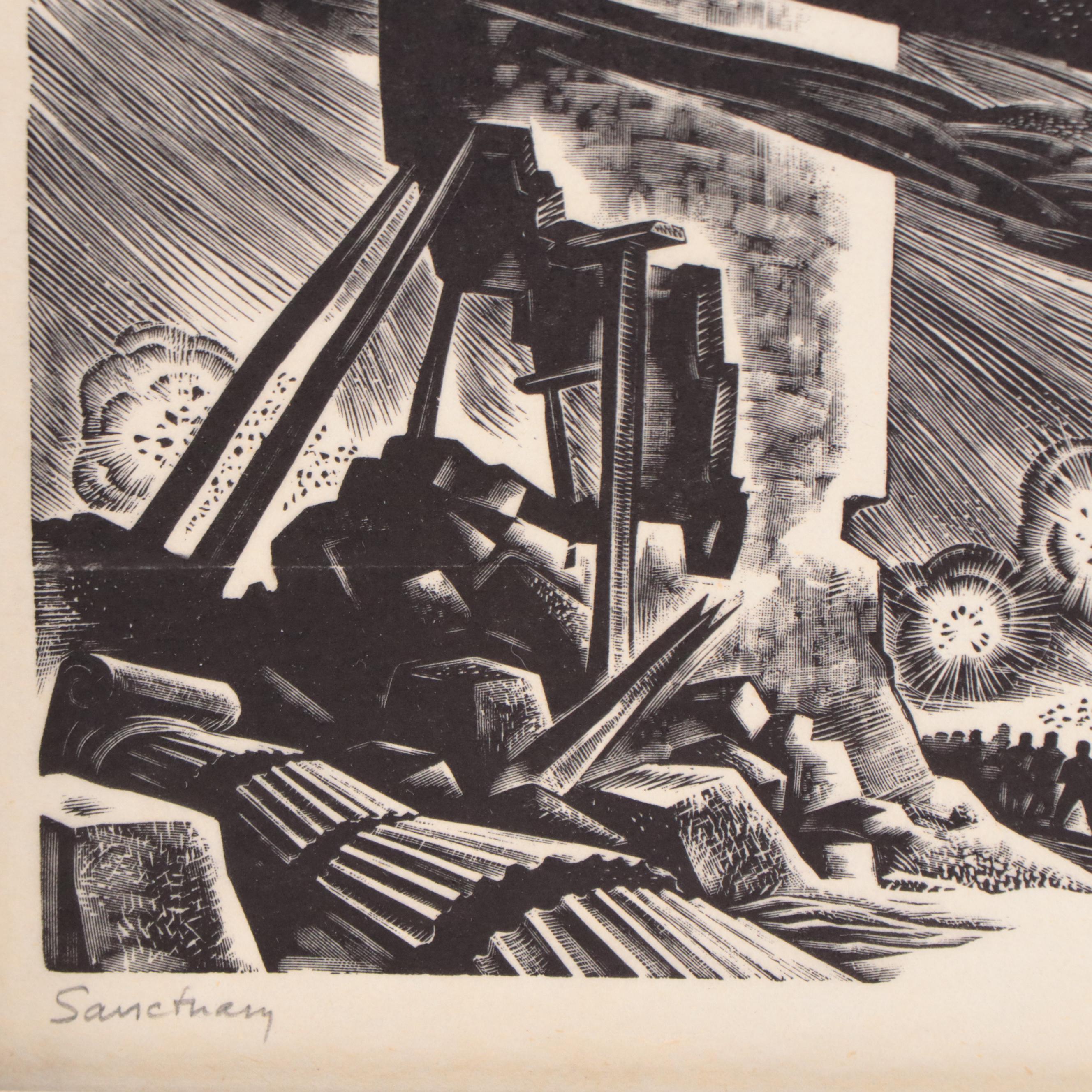 Lynd Ward Wood Engraving "Sanctuary," 1939