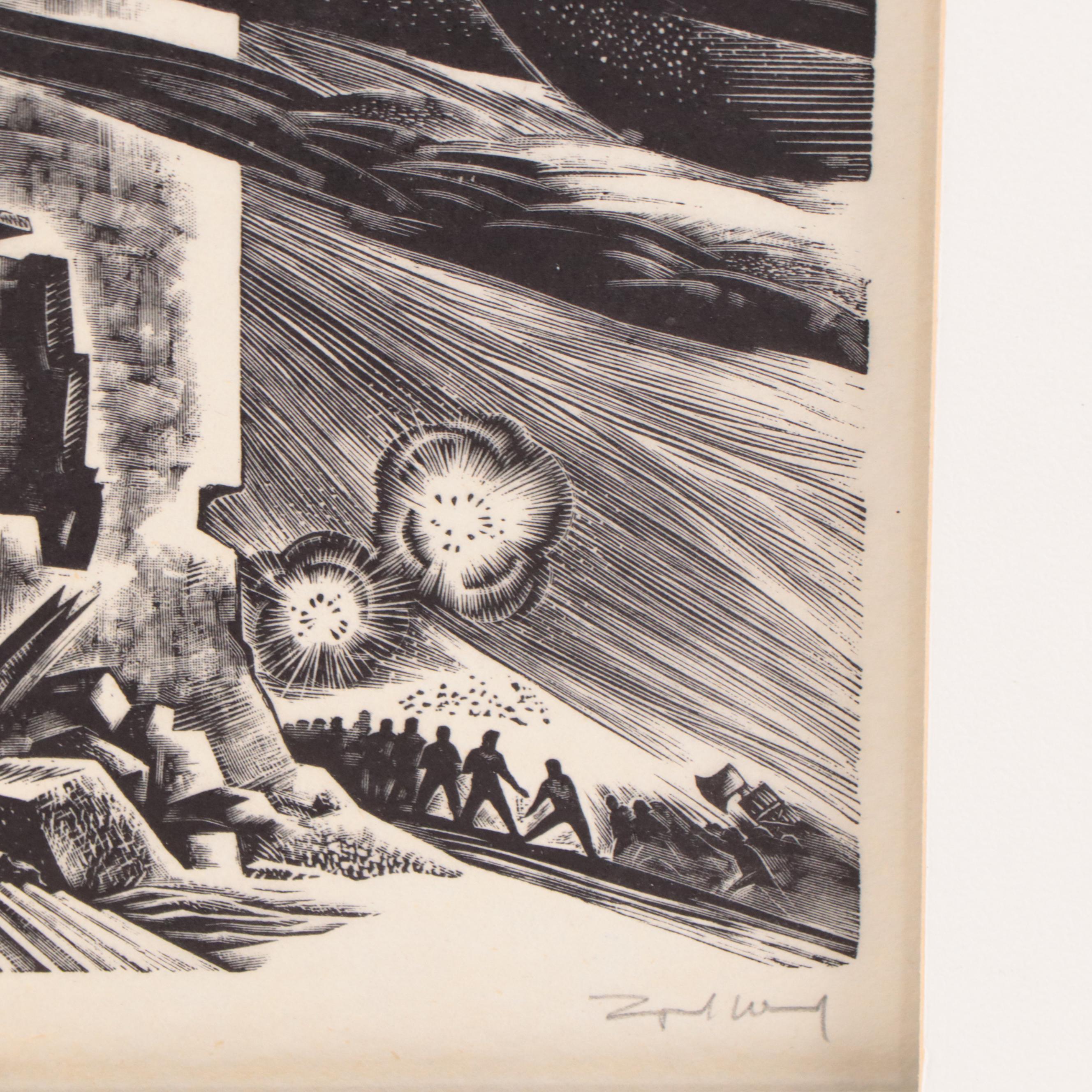 Lynd Ward Wood Engraving "Sanctuary," 1939