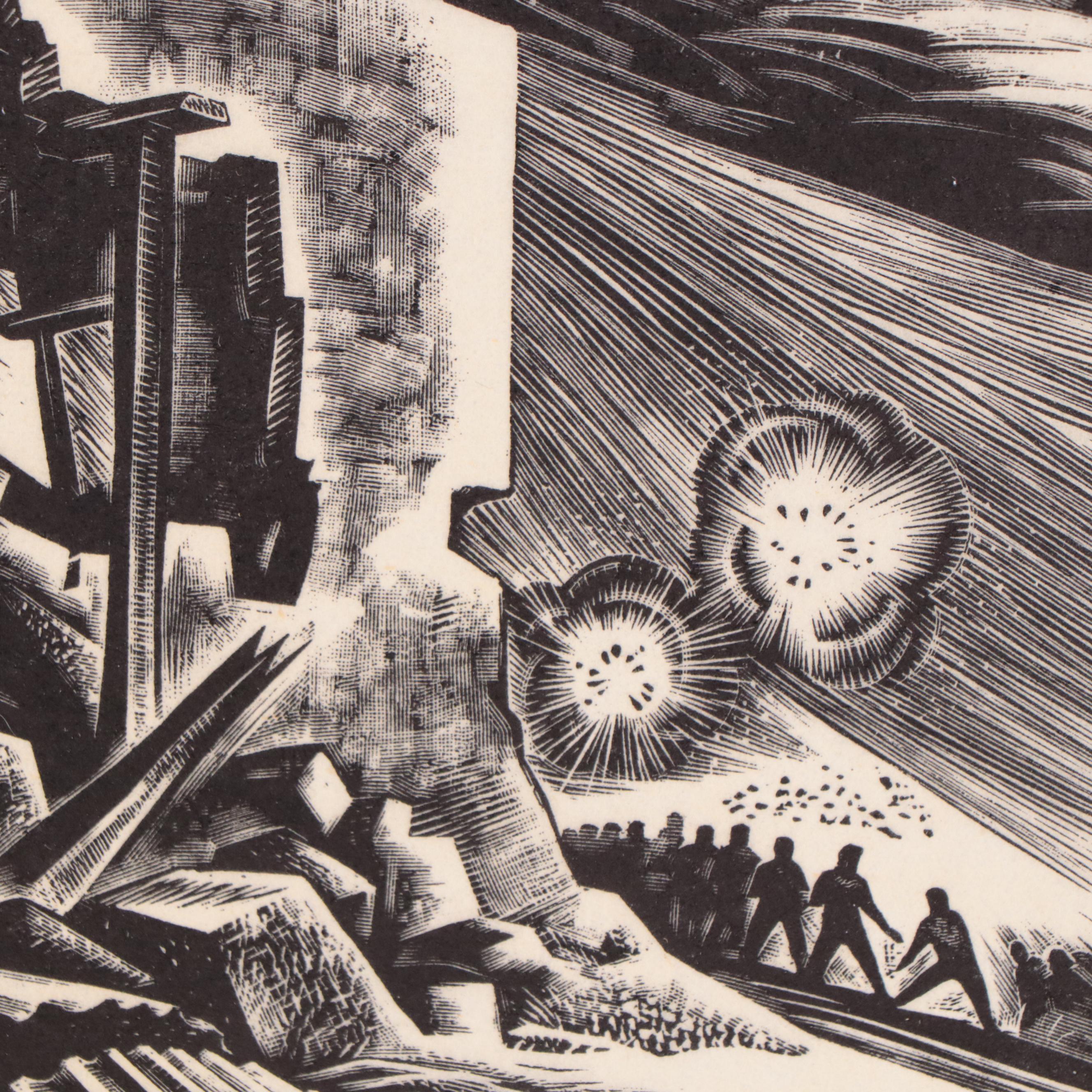 Lynd Ward Wood Engraving "Sanctuary," 1939