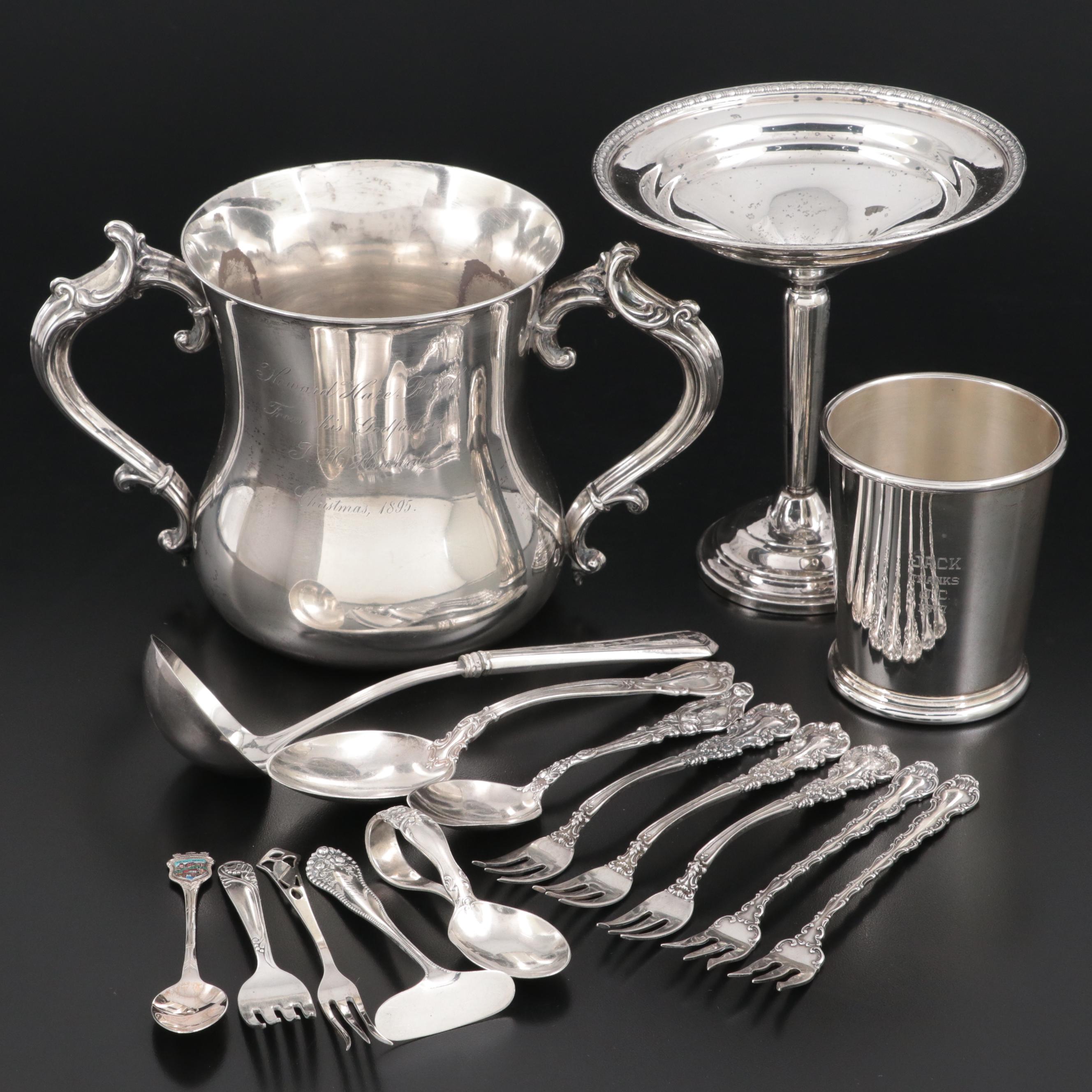 Black, Starr & Frost Sterling Silver Loving Cup with Other Silver Tableware