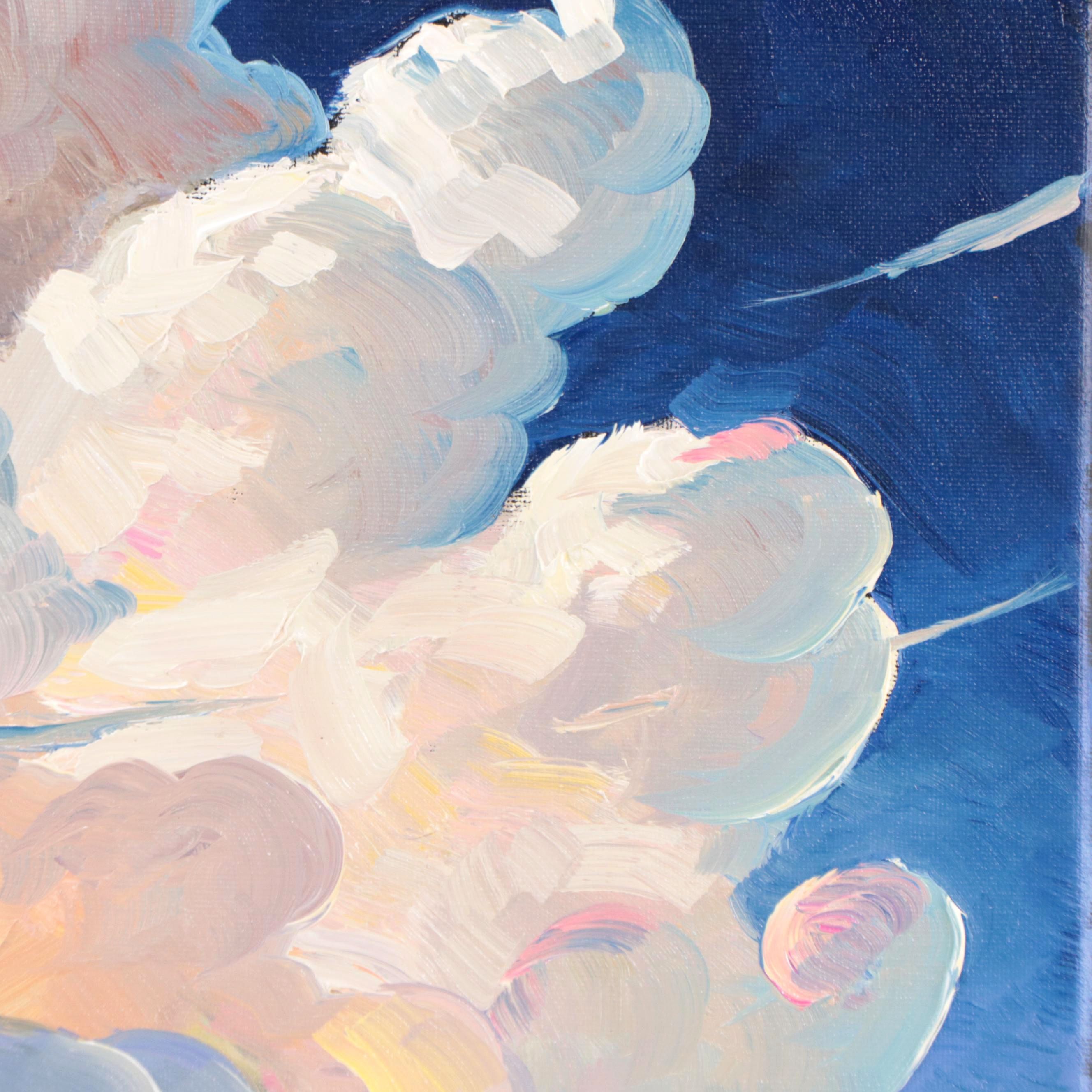 William Hawkins Landscape Oil Painting of Storm Clouds, 21st Century