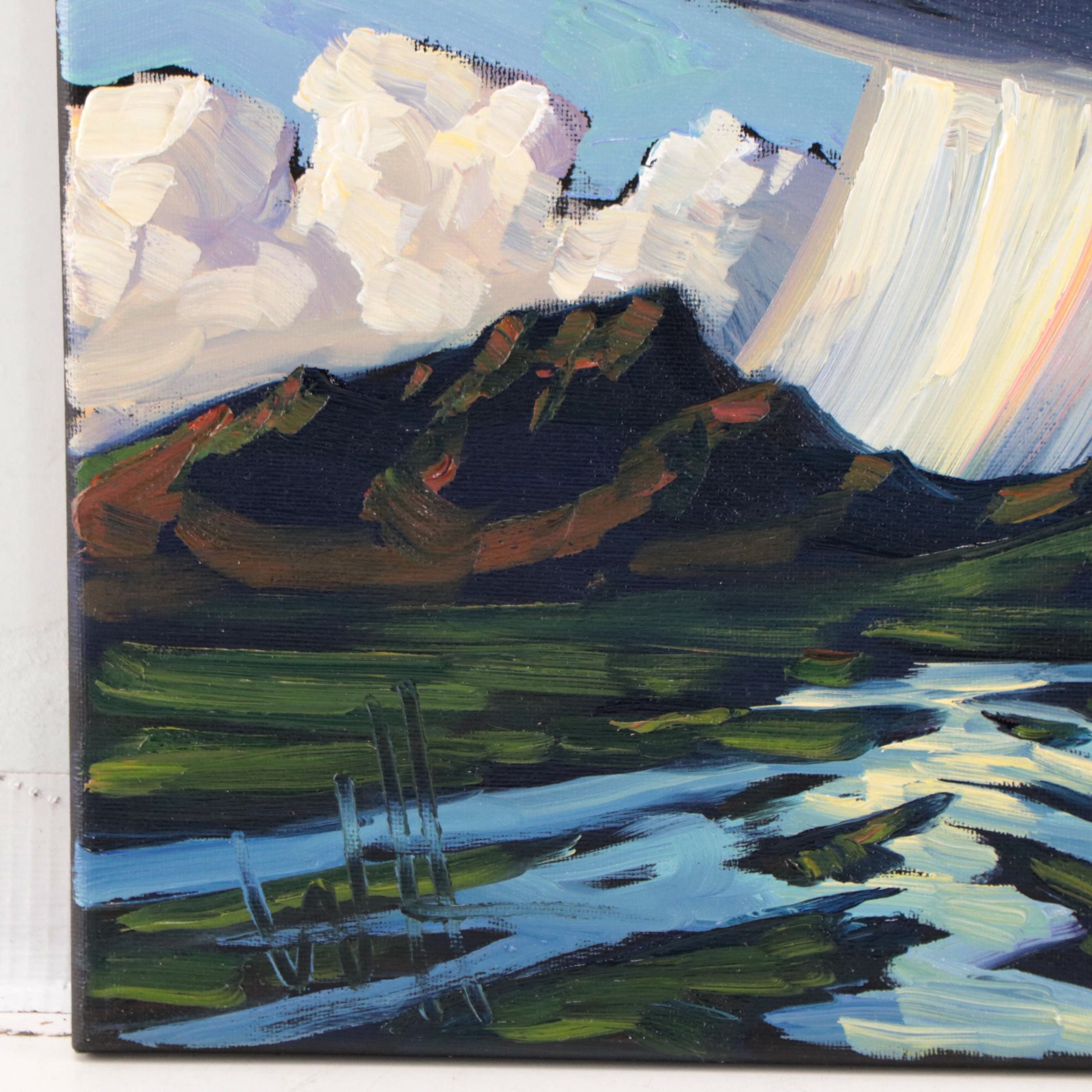 William Hawkins Landscape Oil Painting of Storm Clouds, 21st Century