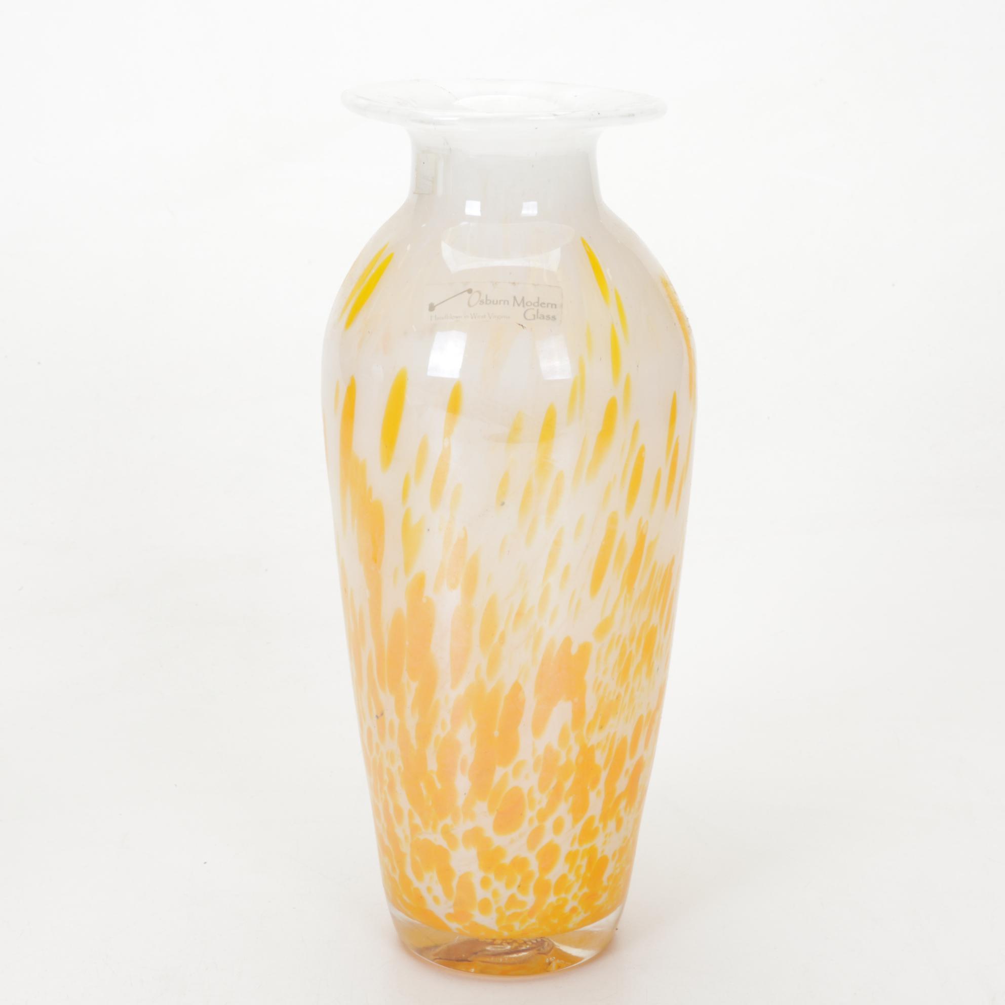 Osburn Modern Glass Handblown Art Glass Vases