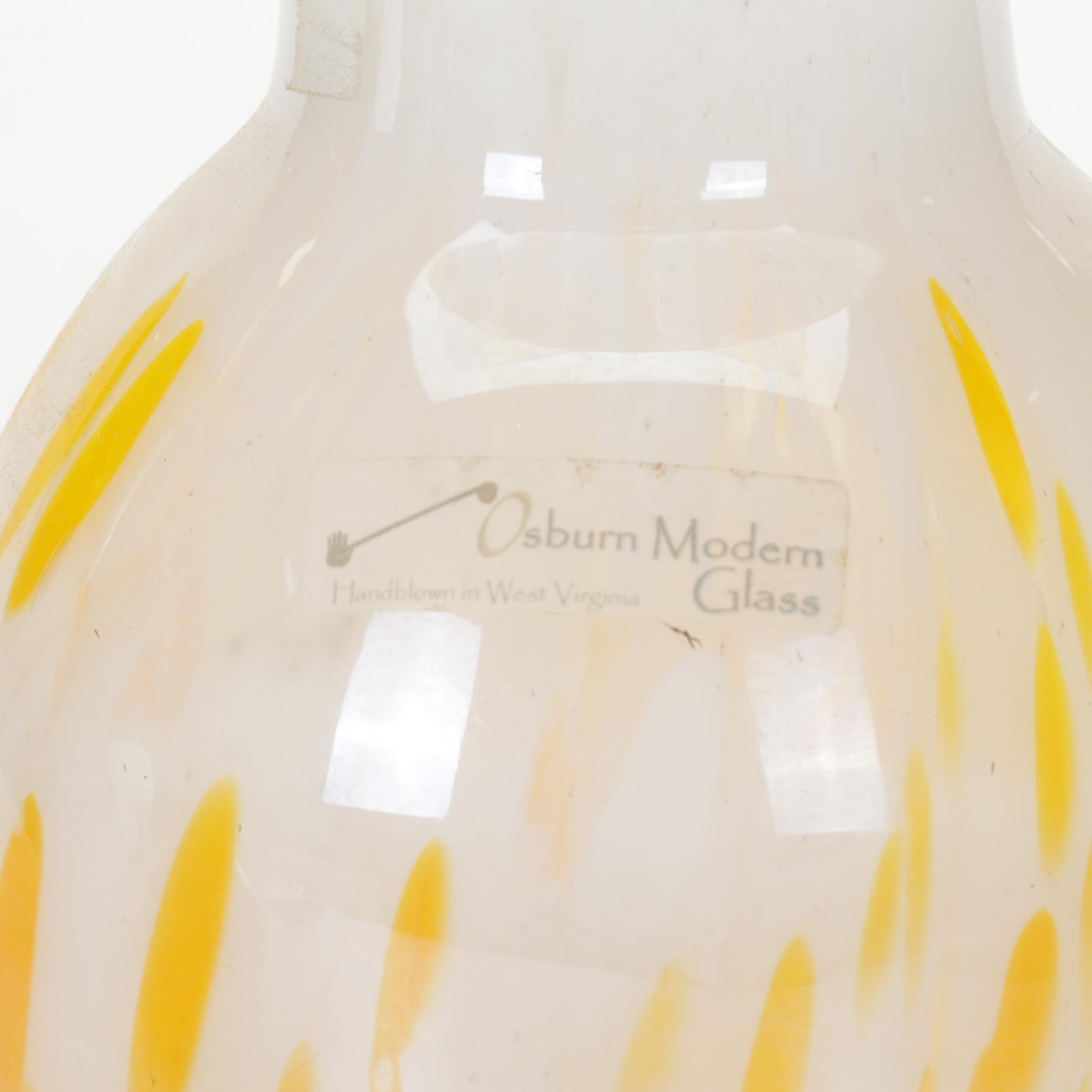 Osburn Modern Glass Handblown Art Glass Vases