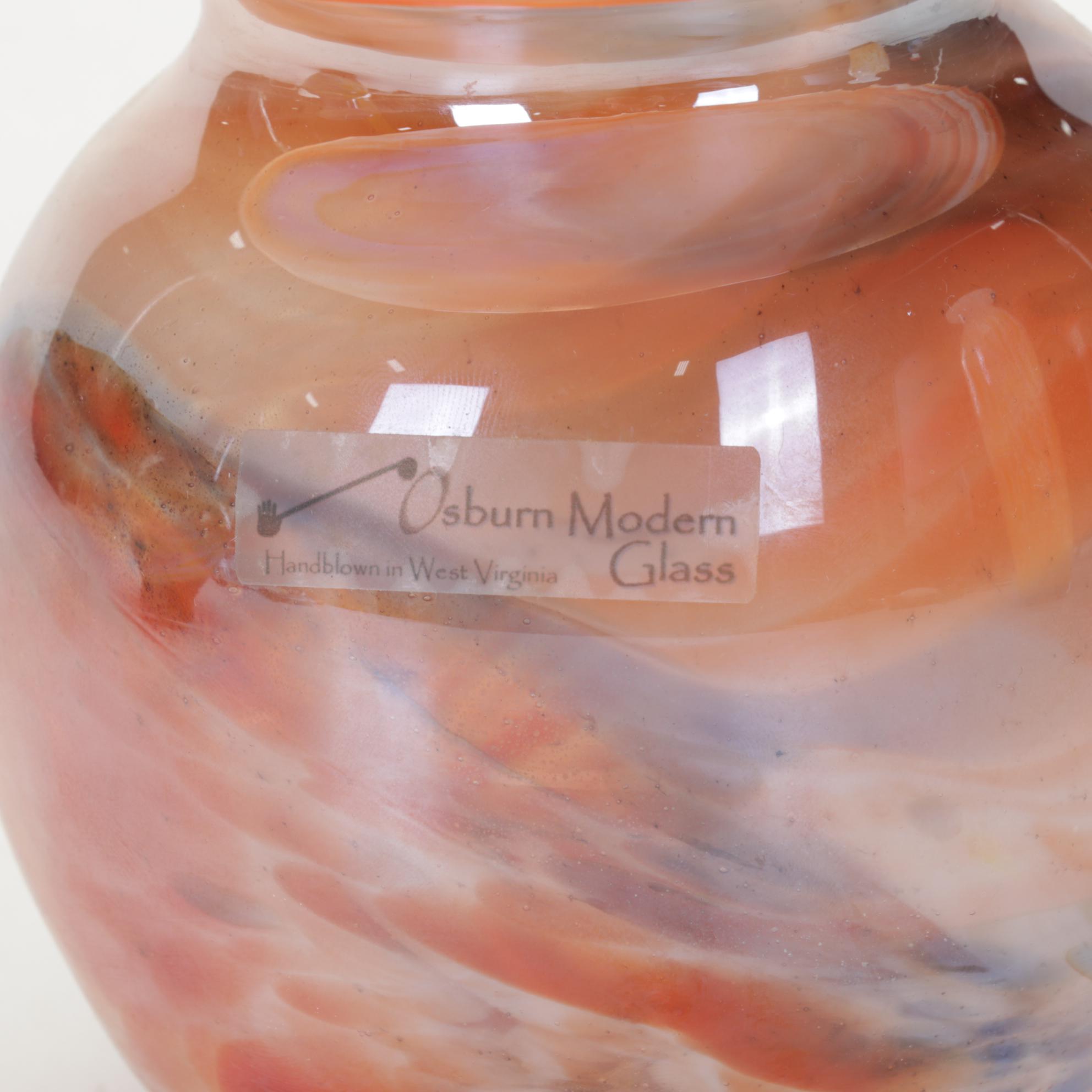 Osburn Modern Glass Handblown Art Glass Vases