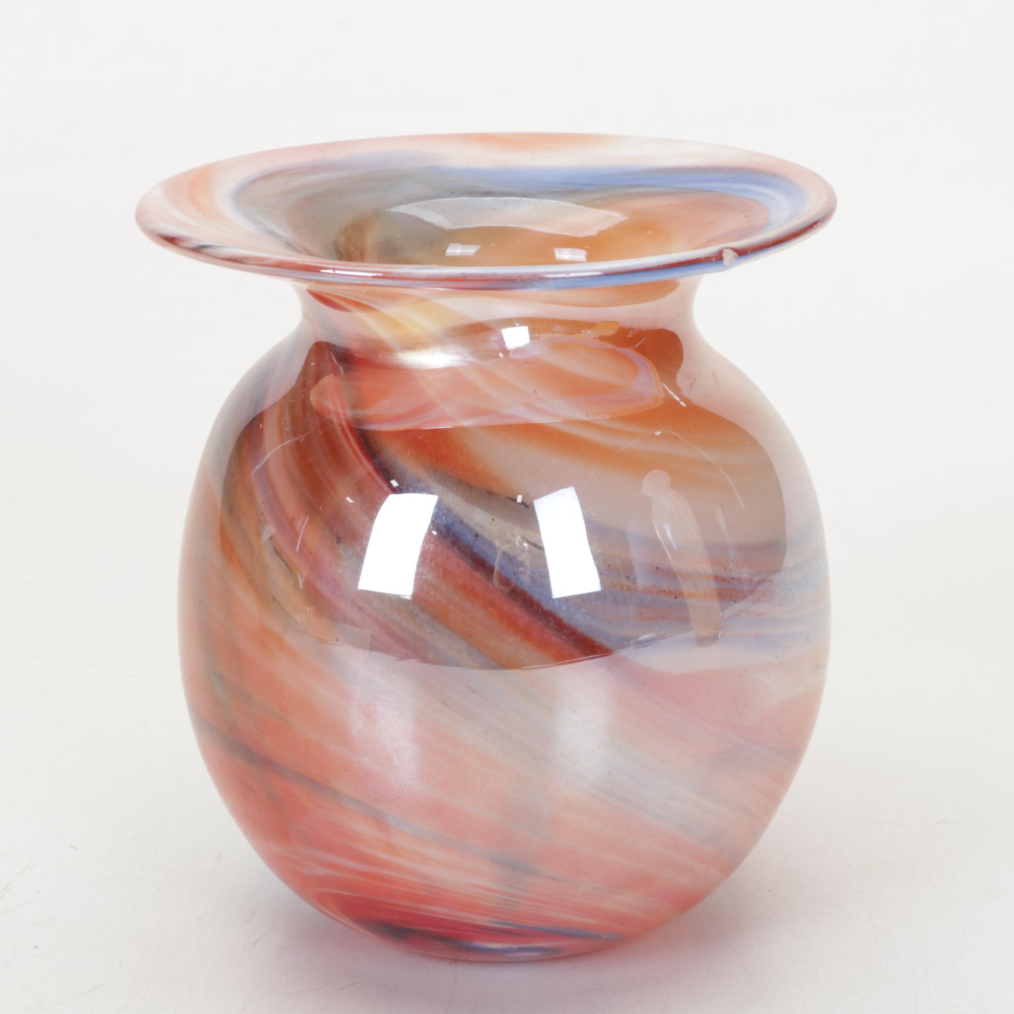 Osburn Modern Glass Handblown Art Glass Vases