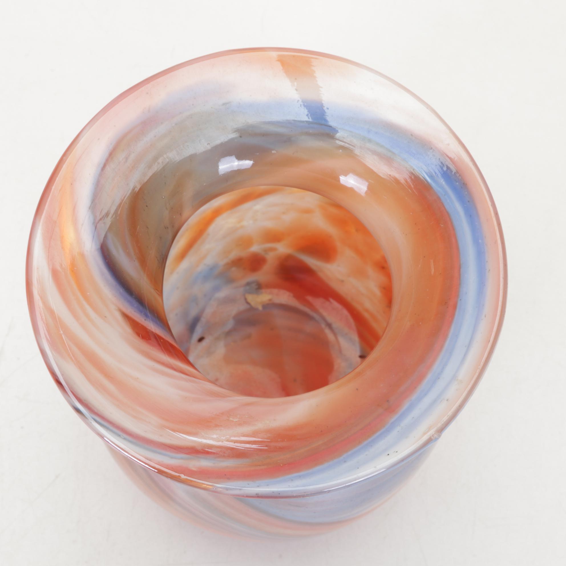 Osburn Modern Glass Handblown Art Glass Vases