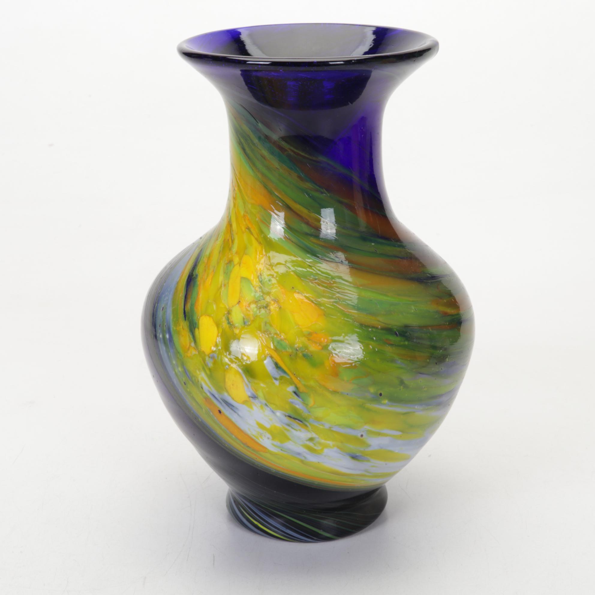 Osburn Modern Glass Handblown Art Glass Vases
