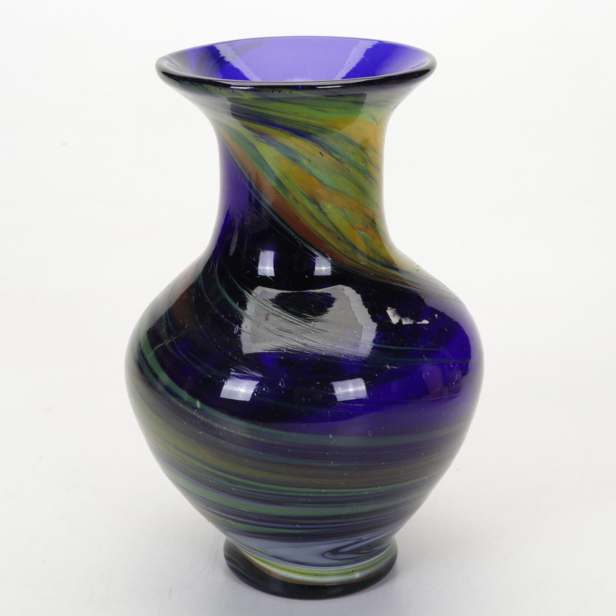 Osburn Modern Glass Handblown Art Glass Vases