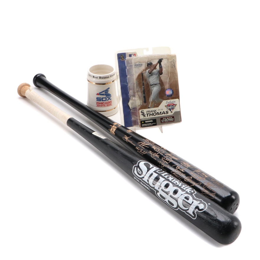2005 Chicago White Sox World Series Bat with Frank Thomas Figure and More