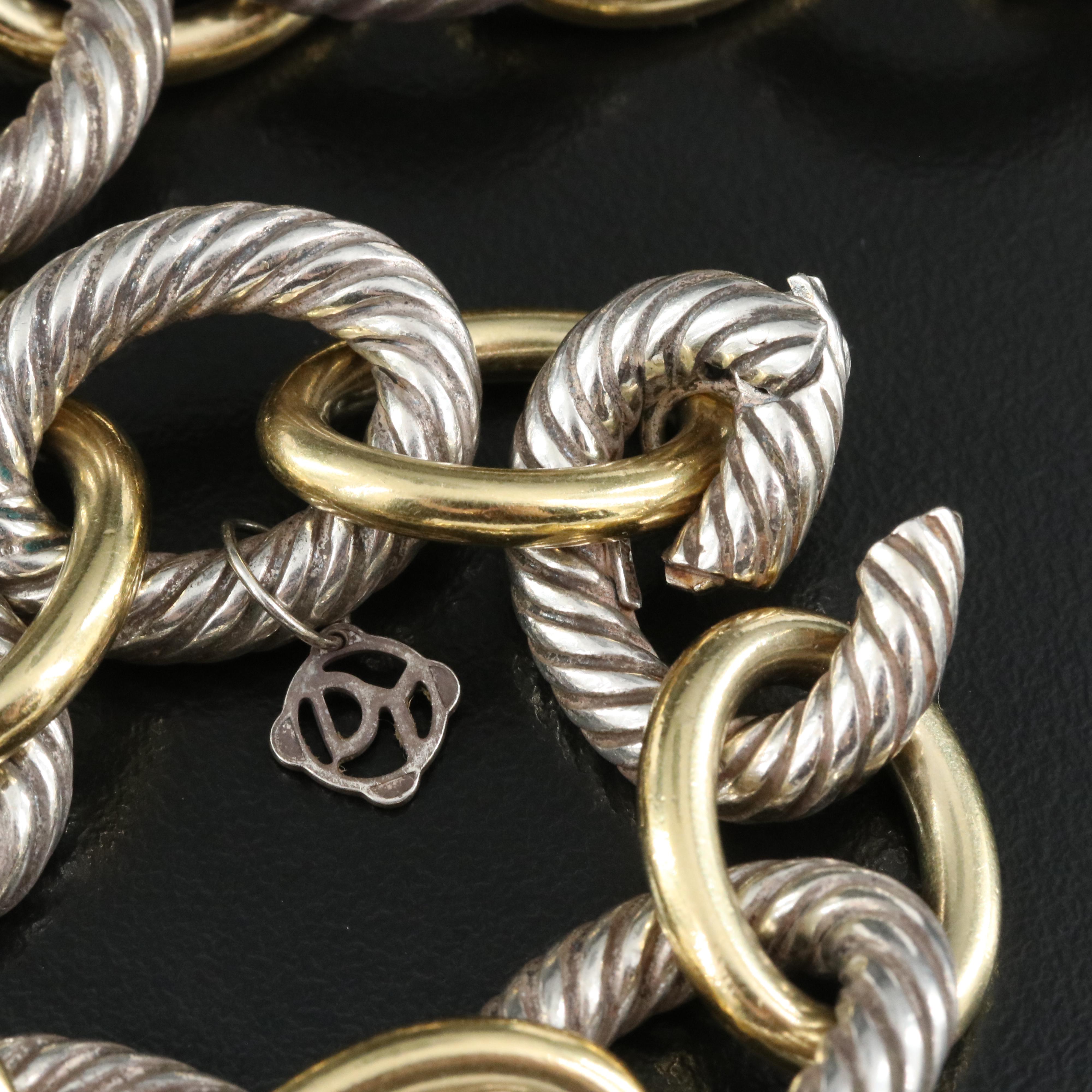 David Yurman "Chain" Extra Long Oval Link Necklace with 18K Bonded Accents