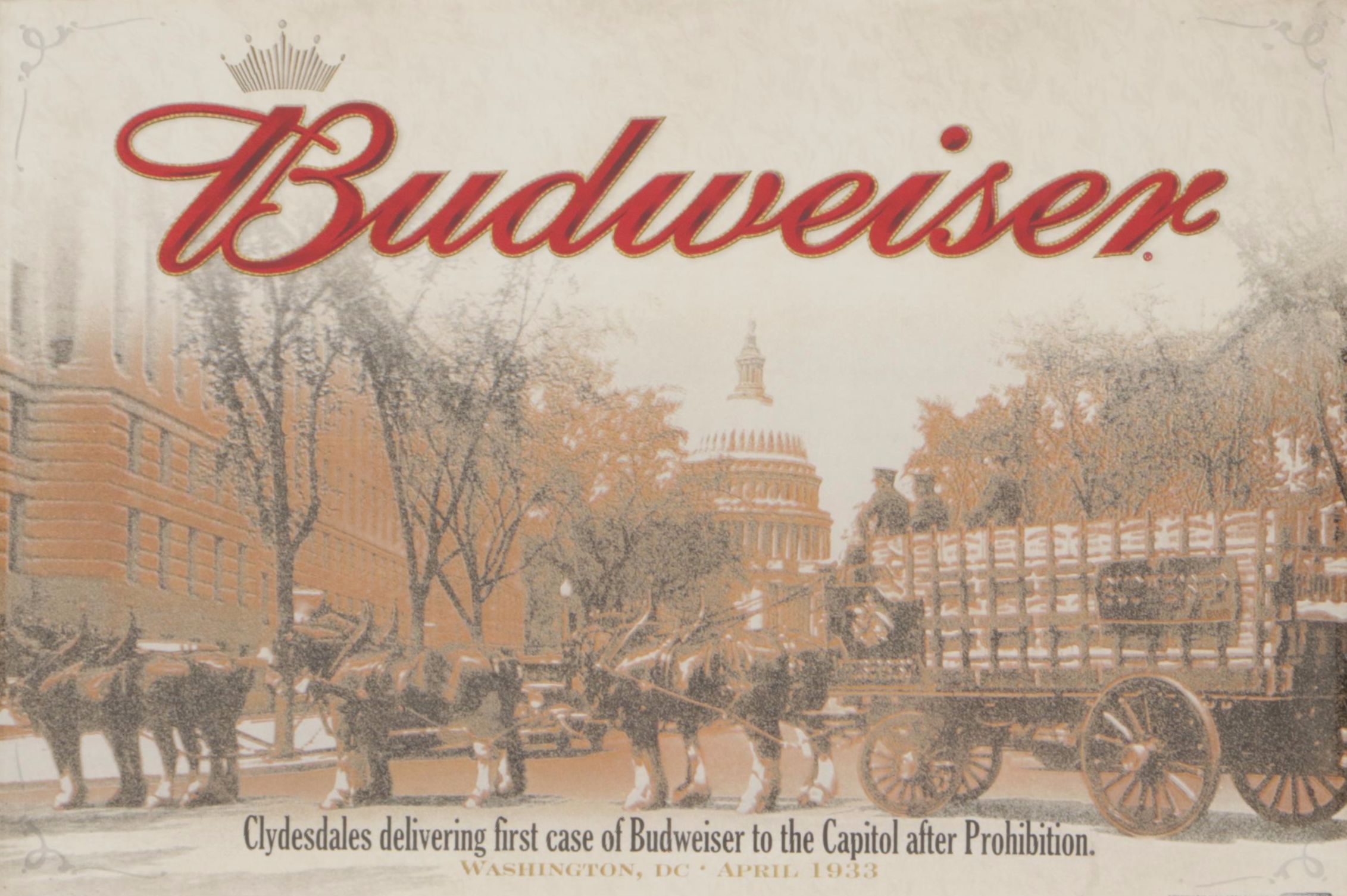 Budweiser Advertising Bar Mirror, 2005