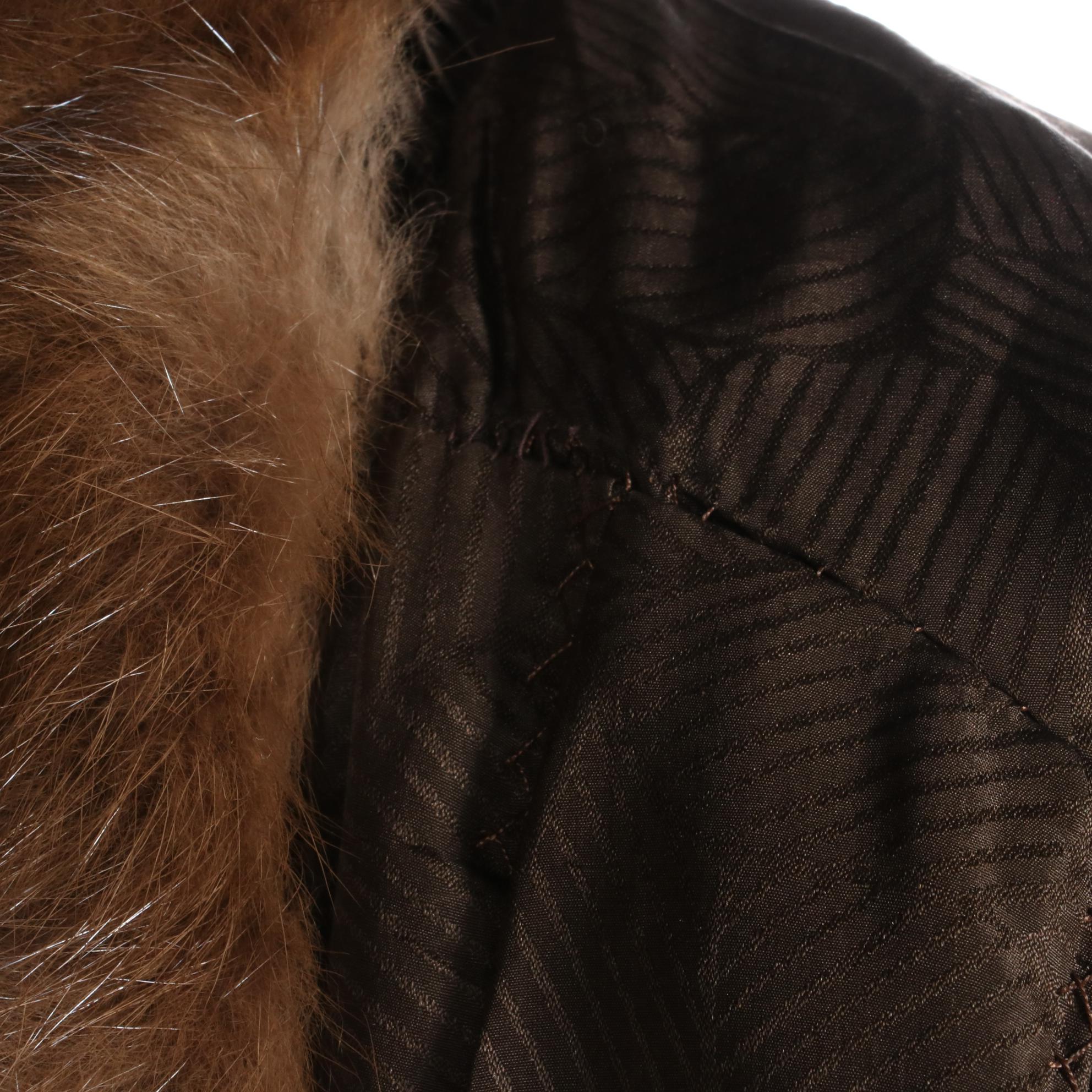 Mink Fur Full-Length Coat with Sable Fur Collar from John Ross Originals
