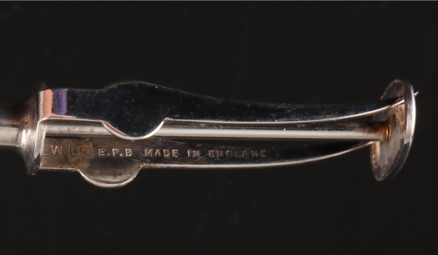 Gorham Sterling Silver Double Jigger with English Silver Plate Olive Fork