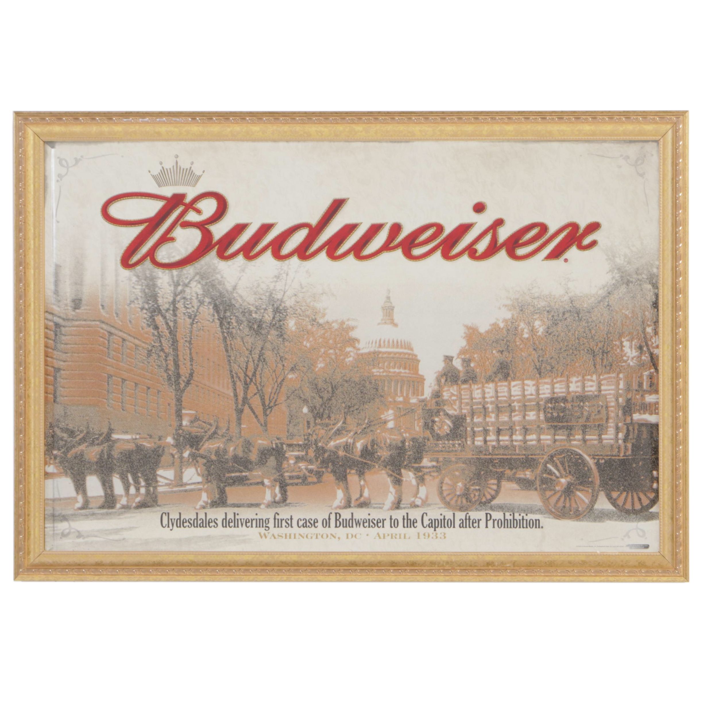 Budweiser Advertising Bar Mirror, 2005