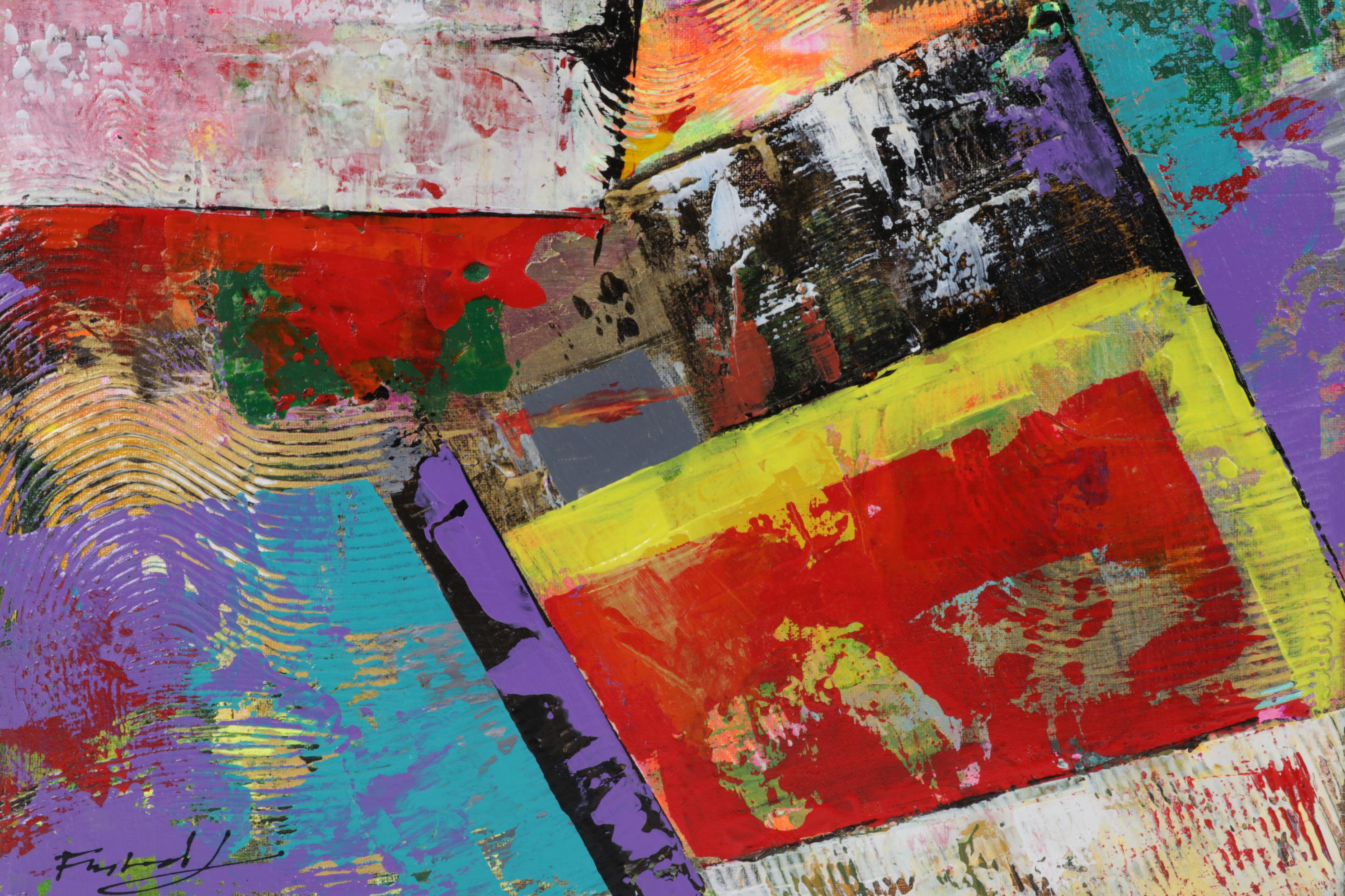 Farshad Lanjani Abstract Acrylic Painting, 21st Century