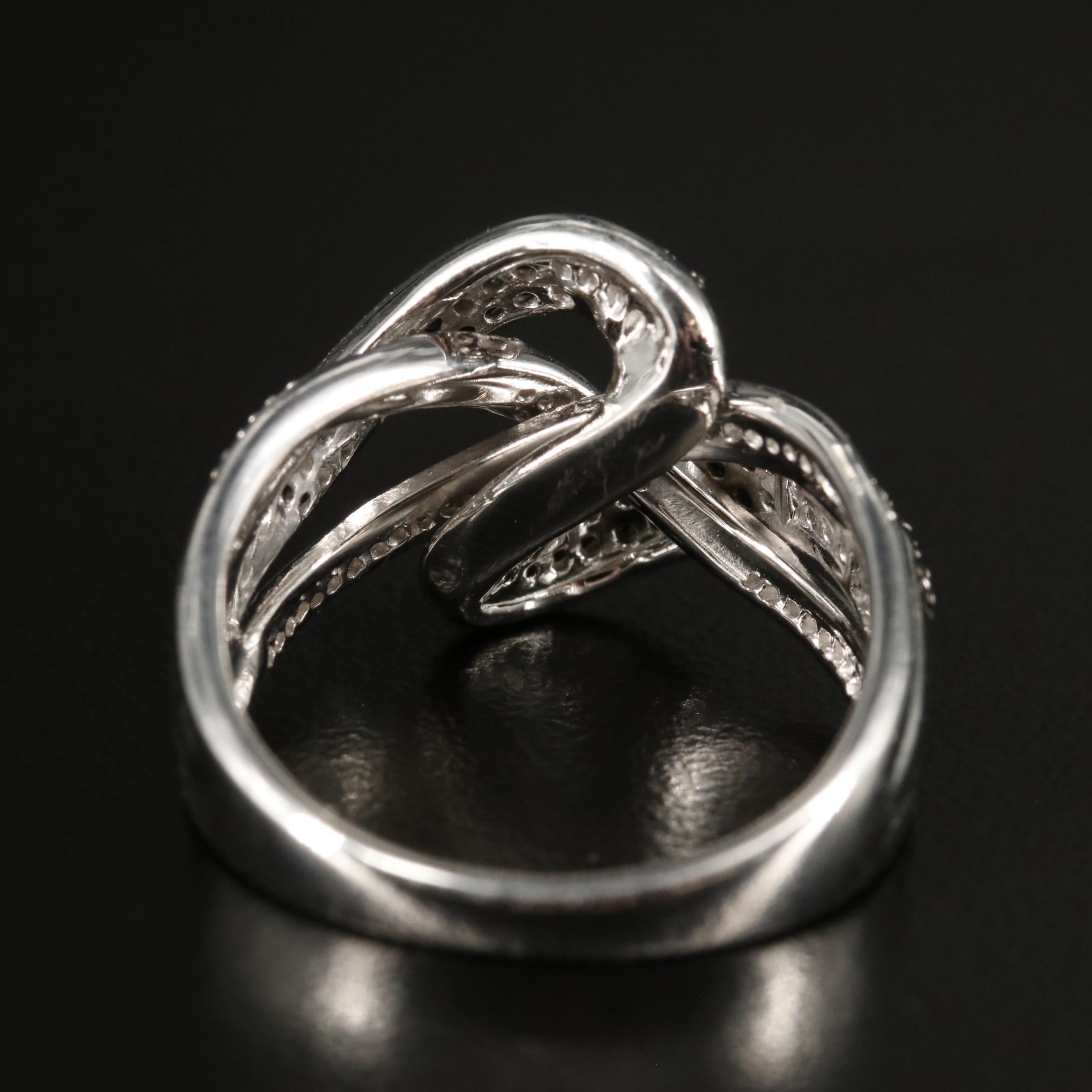 Sterling Diamond Crossover Ring