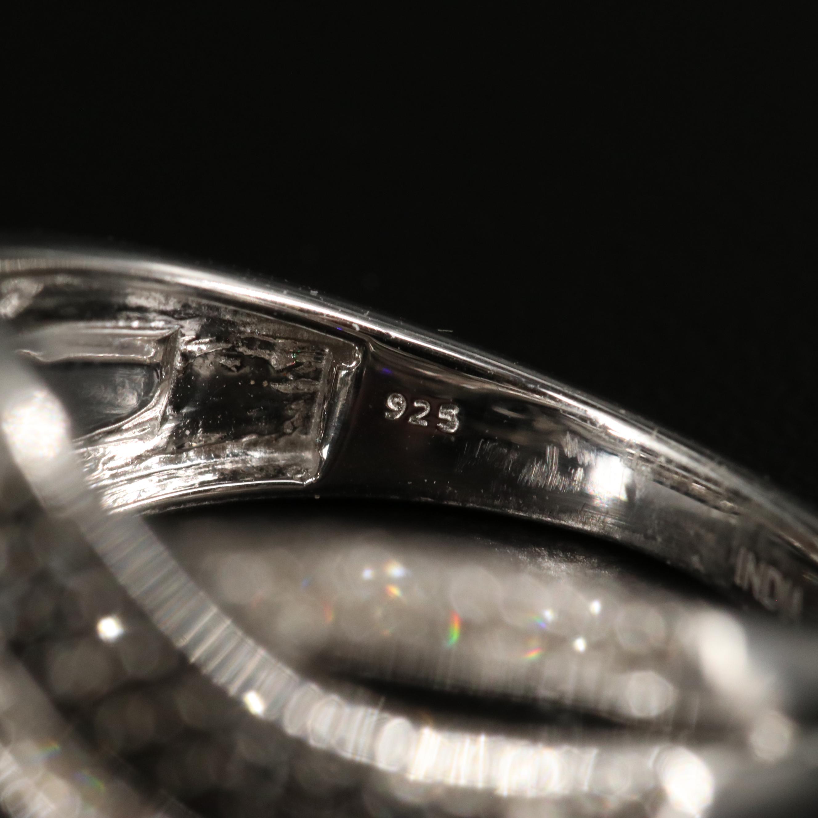 Sterling Diamond Crossover Ring