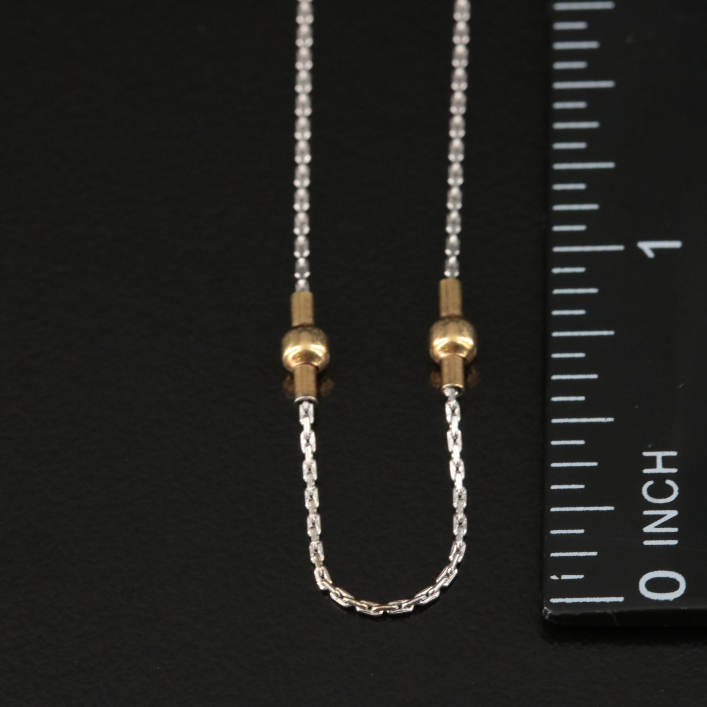 Italian 18K Two-Tone Station Necklace