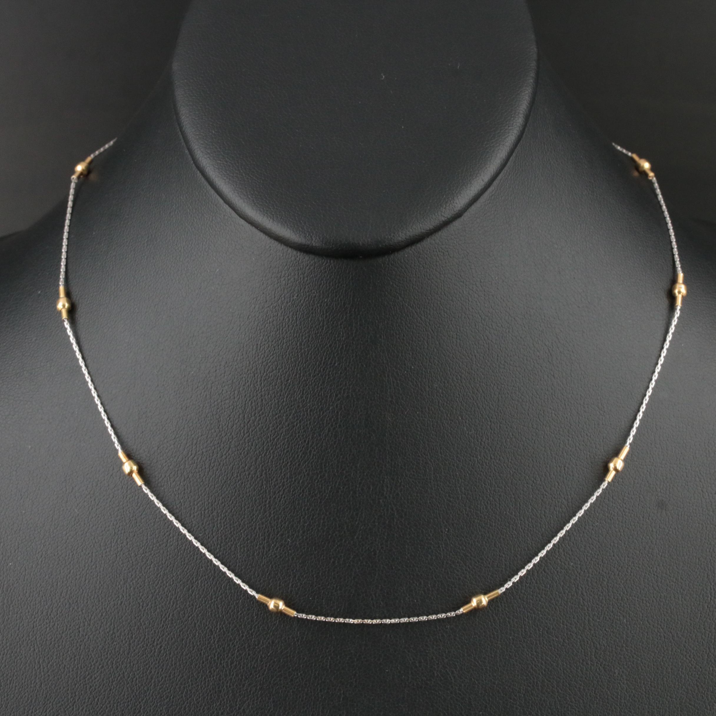 Italian 18K Two-Tone Station Necklace