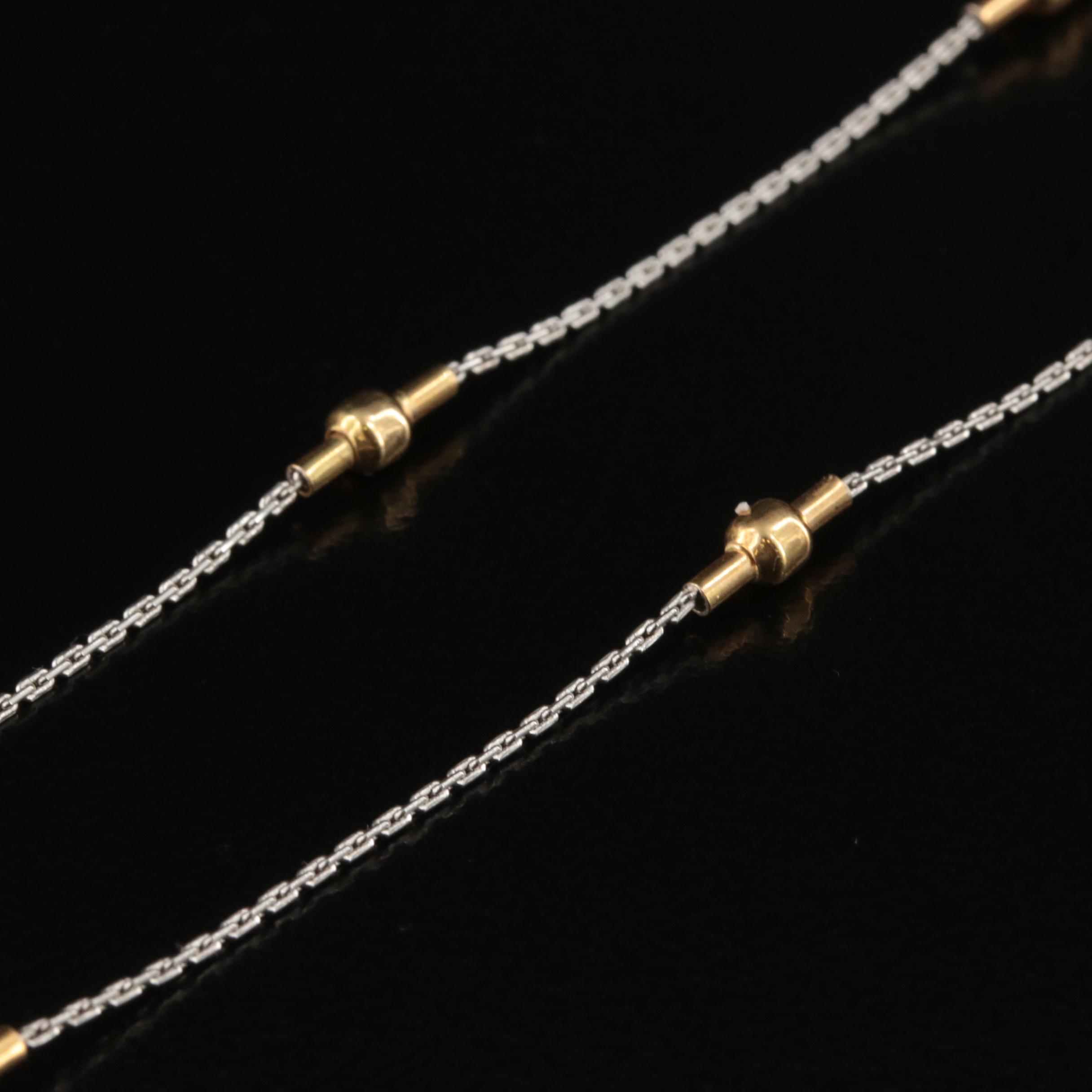 Italian 18K Two-Tone Station Necklace